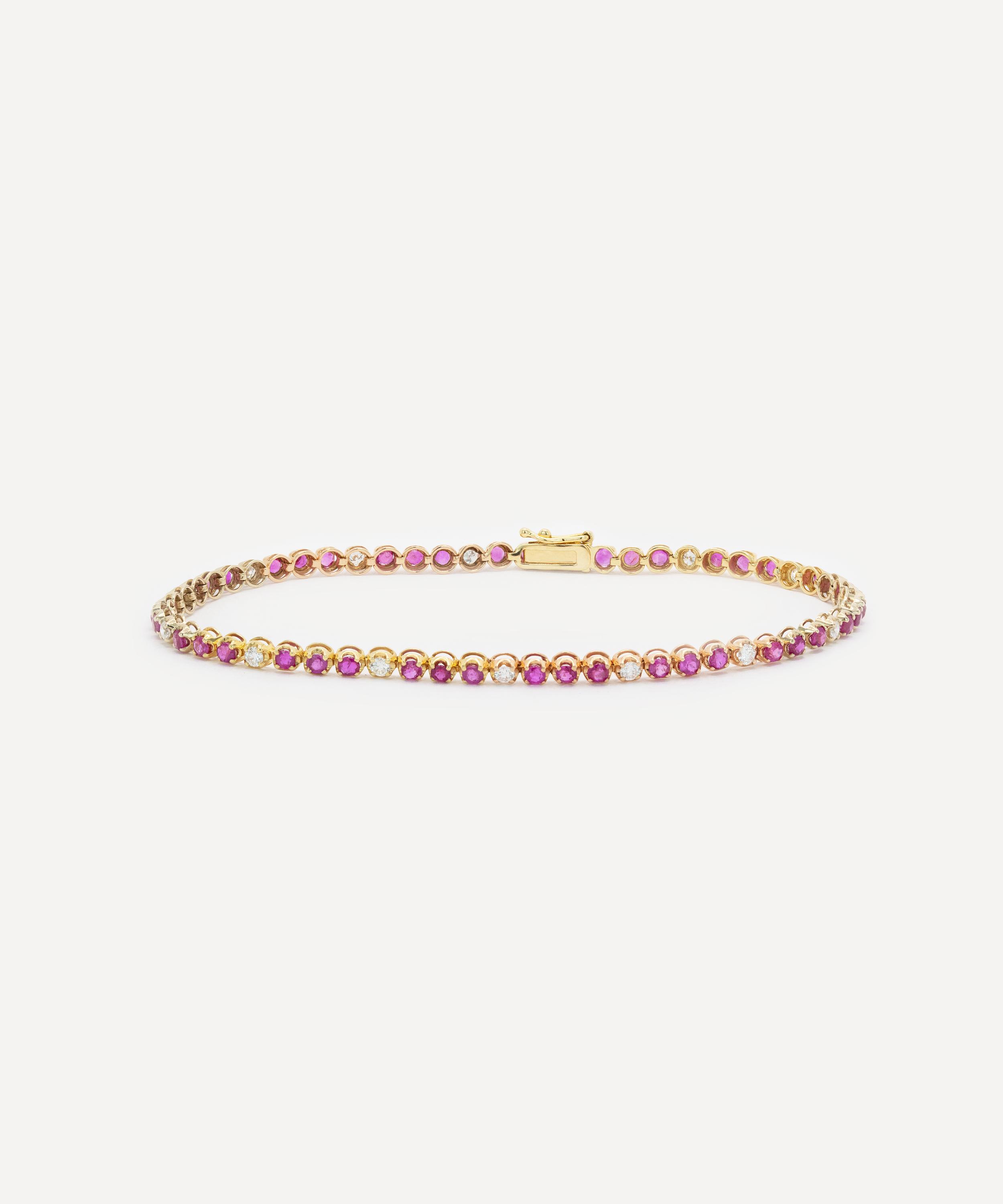 Kojis - 18ct Rose Gold Pink Sapphire and Diamond Bracelet image number 1