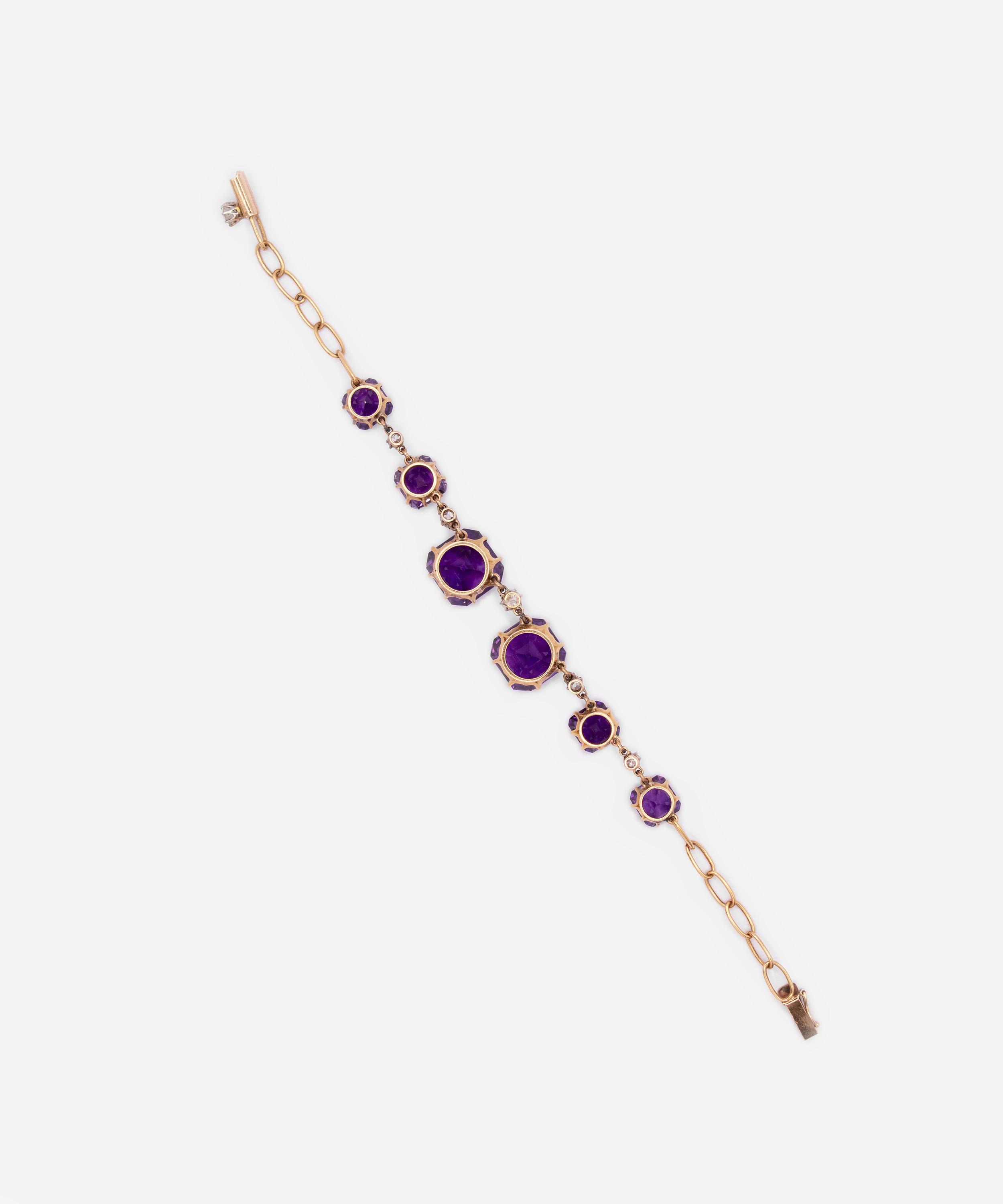 Kojis - 14ct Gold Antique Amethyst and Diamond Bracelet image number 2