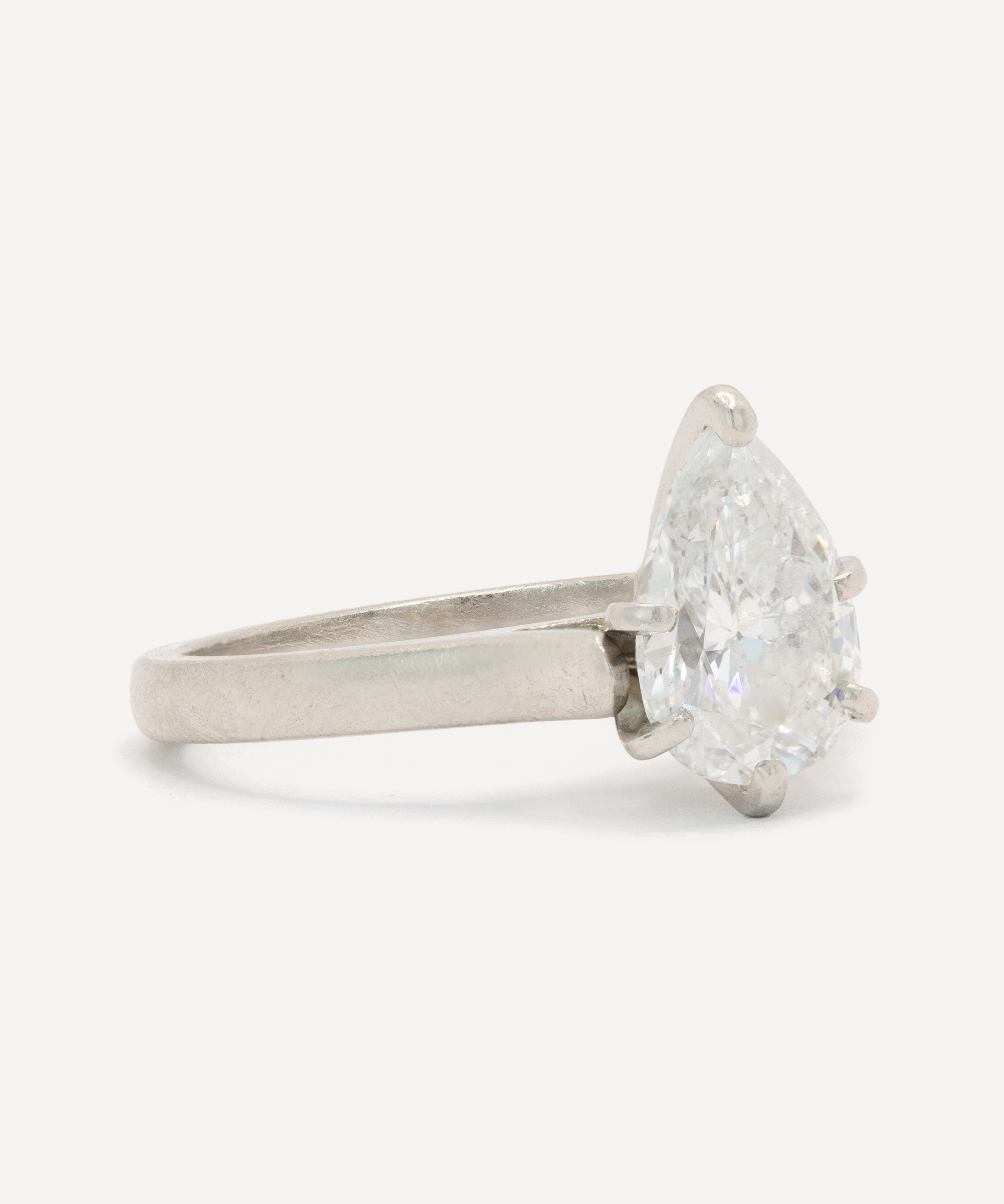 Kojis - Platinum Vintage Pear Cut Diamond Ring image number 1