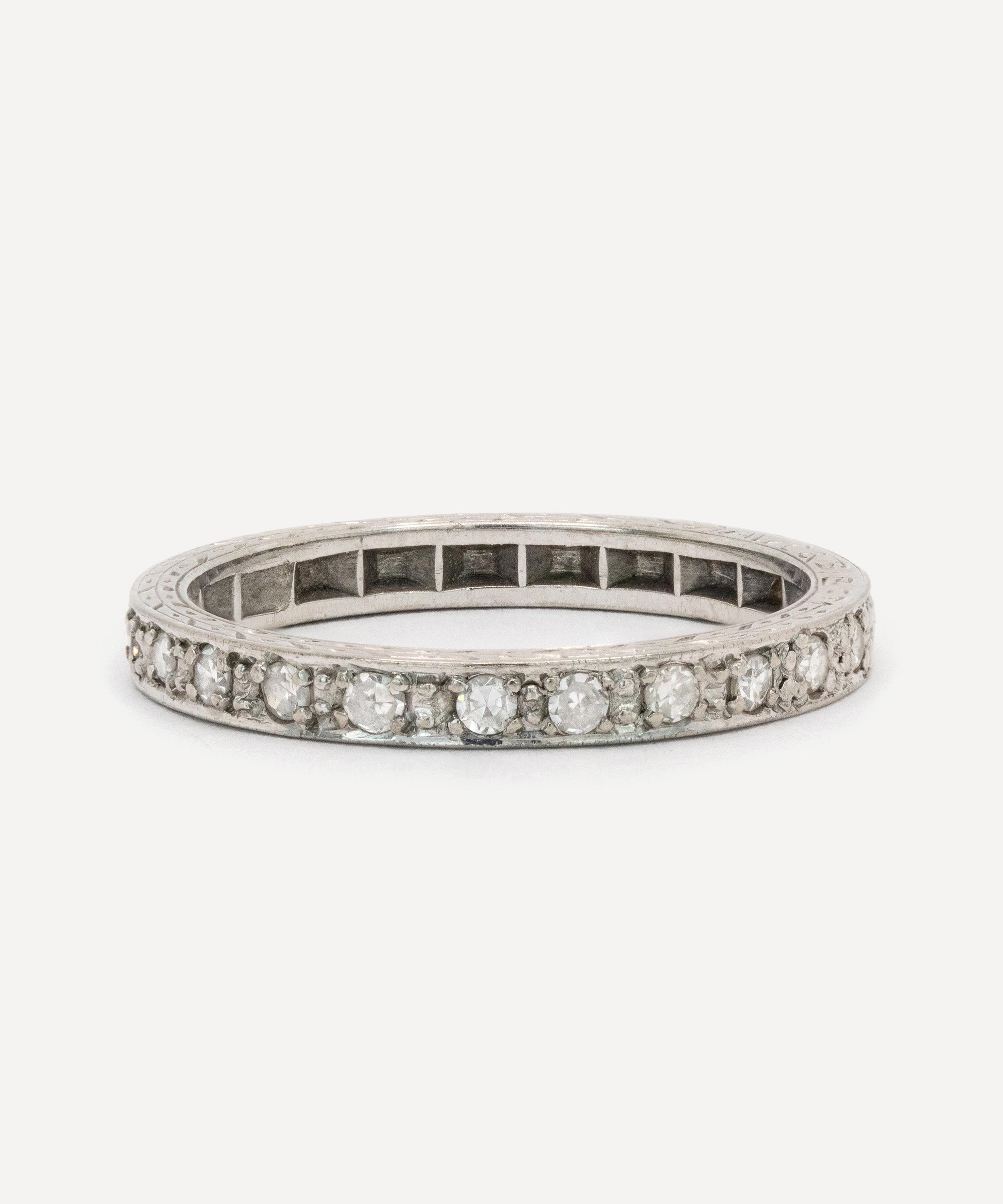 Kojis - 18ct White Gold Vintage Diamond Half Eternity Ring image number 0