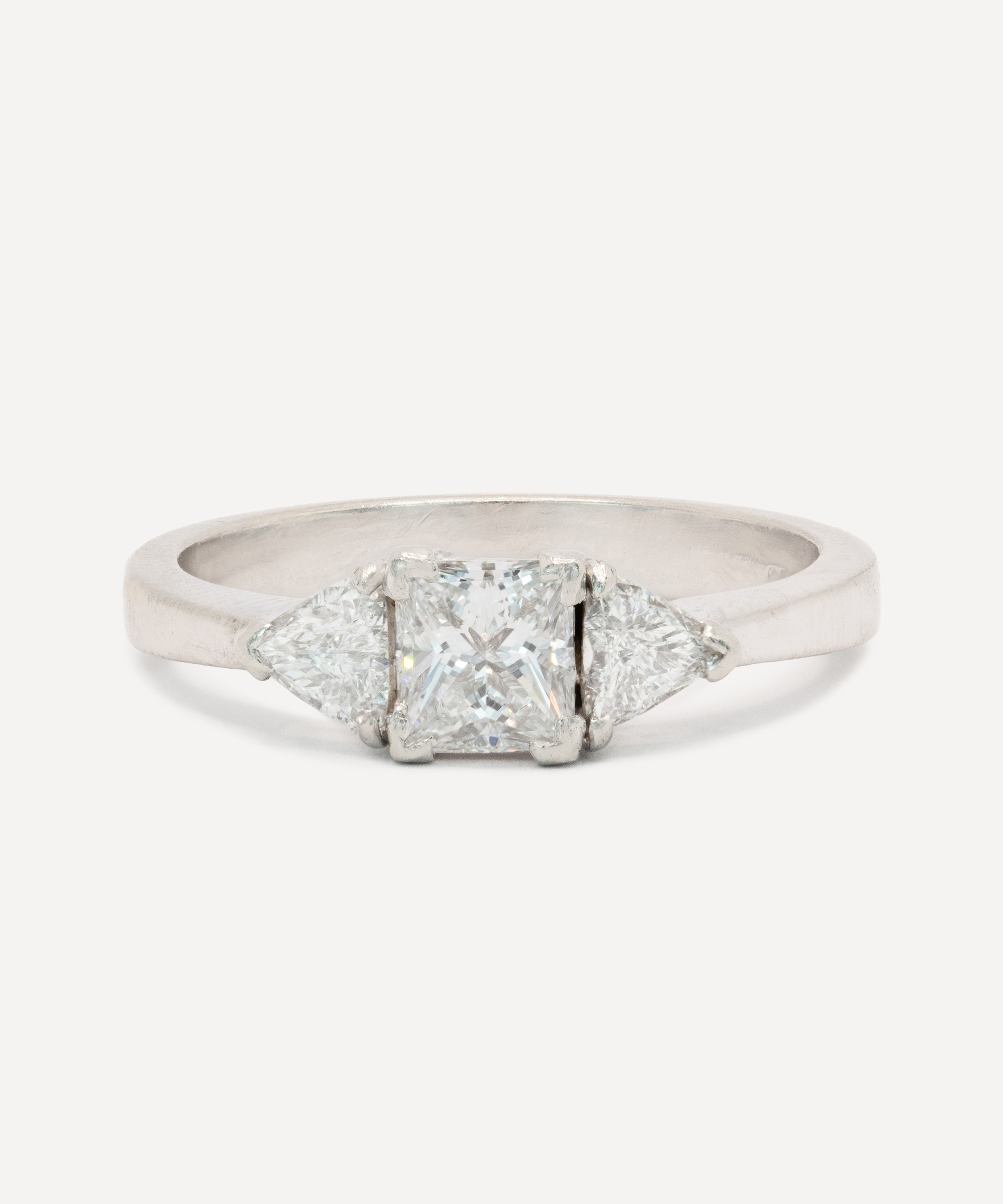 Kojis - Platinum Vintage Princess Cut Trilogy Ring image number 0