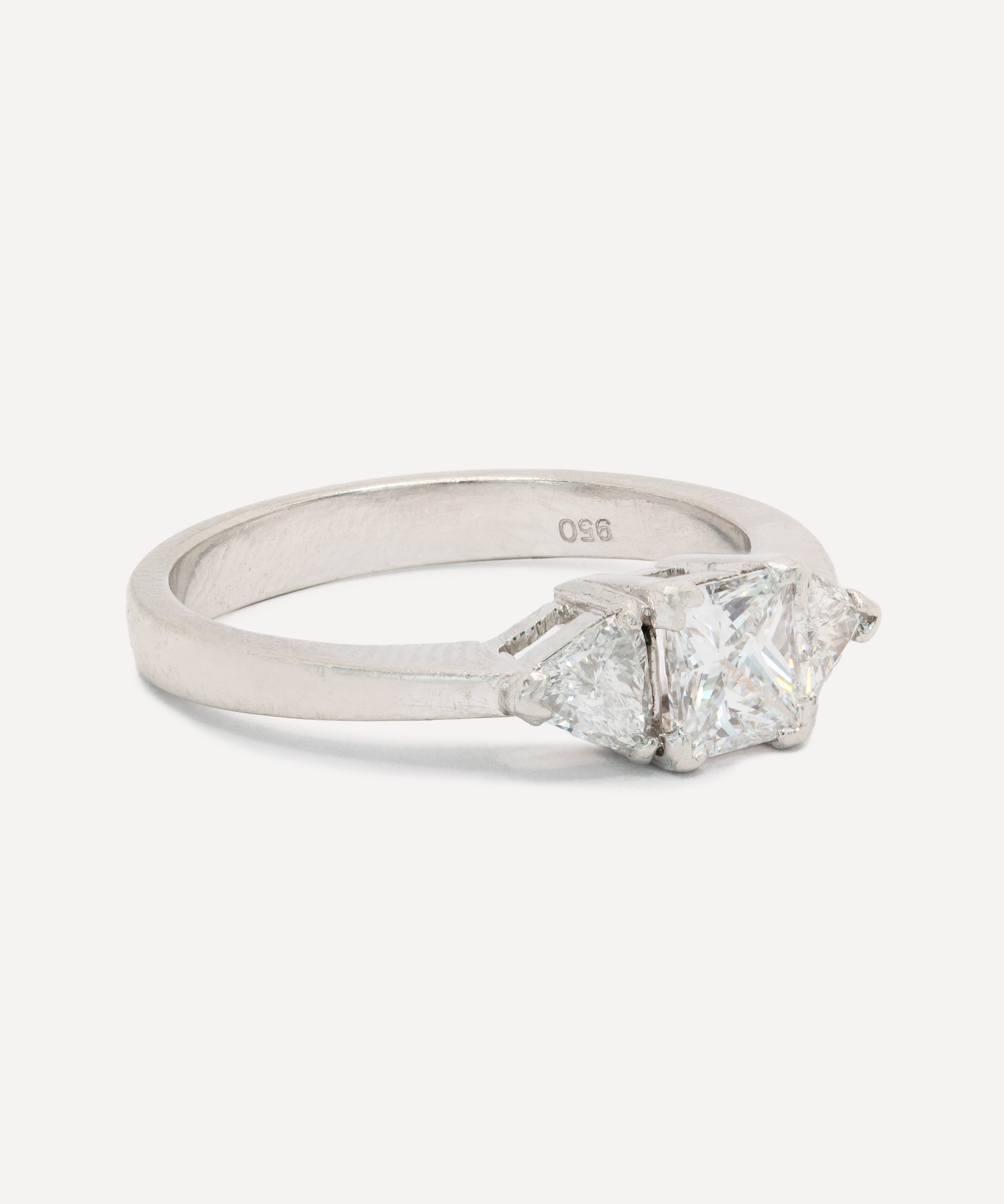 Kojis - Platinum Vintage Princess Cut Trilogy Ring image number 1