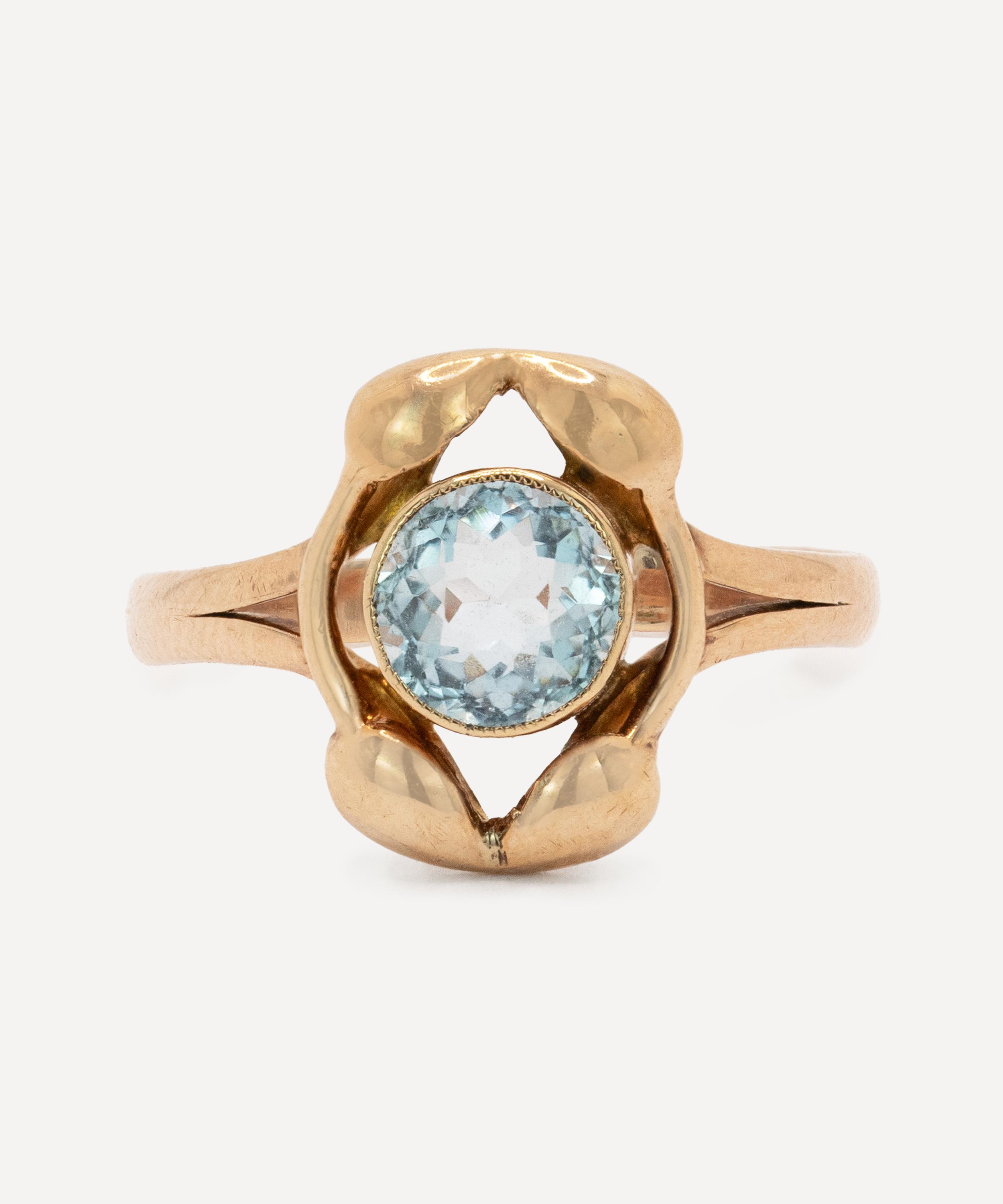 Kojis - 9ct Rose Gold Antique Aquamarine Ring image number 0