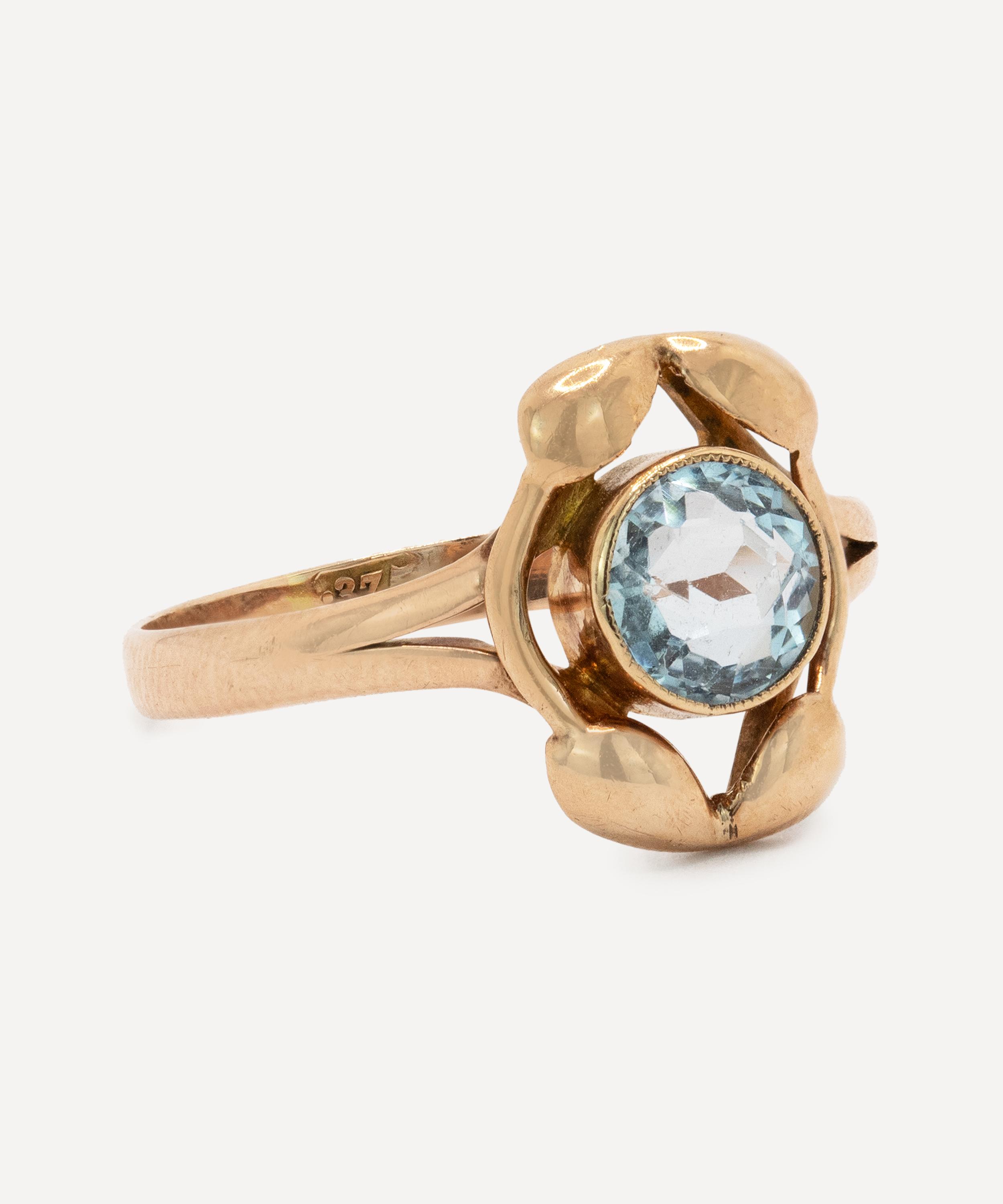 Kojis - 9ct Rose Gold Antique Aquamarine Ring image number 1