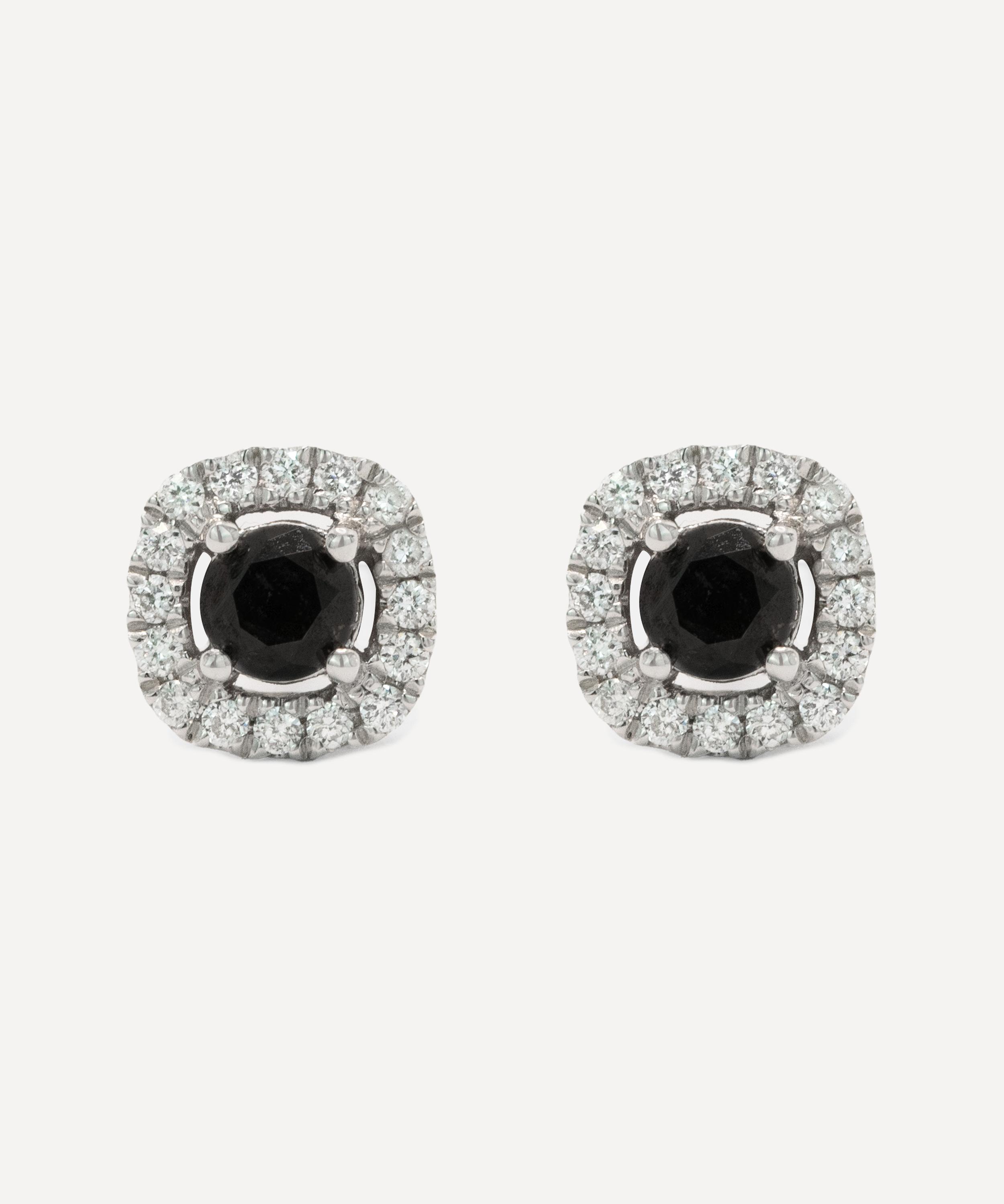 Kojis - 18ct White Gold Black and White Diamond Stud Earrings image number 0