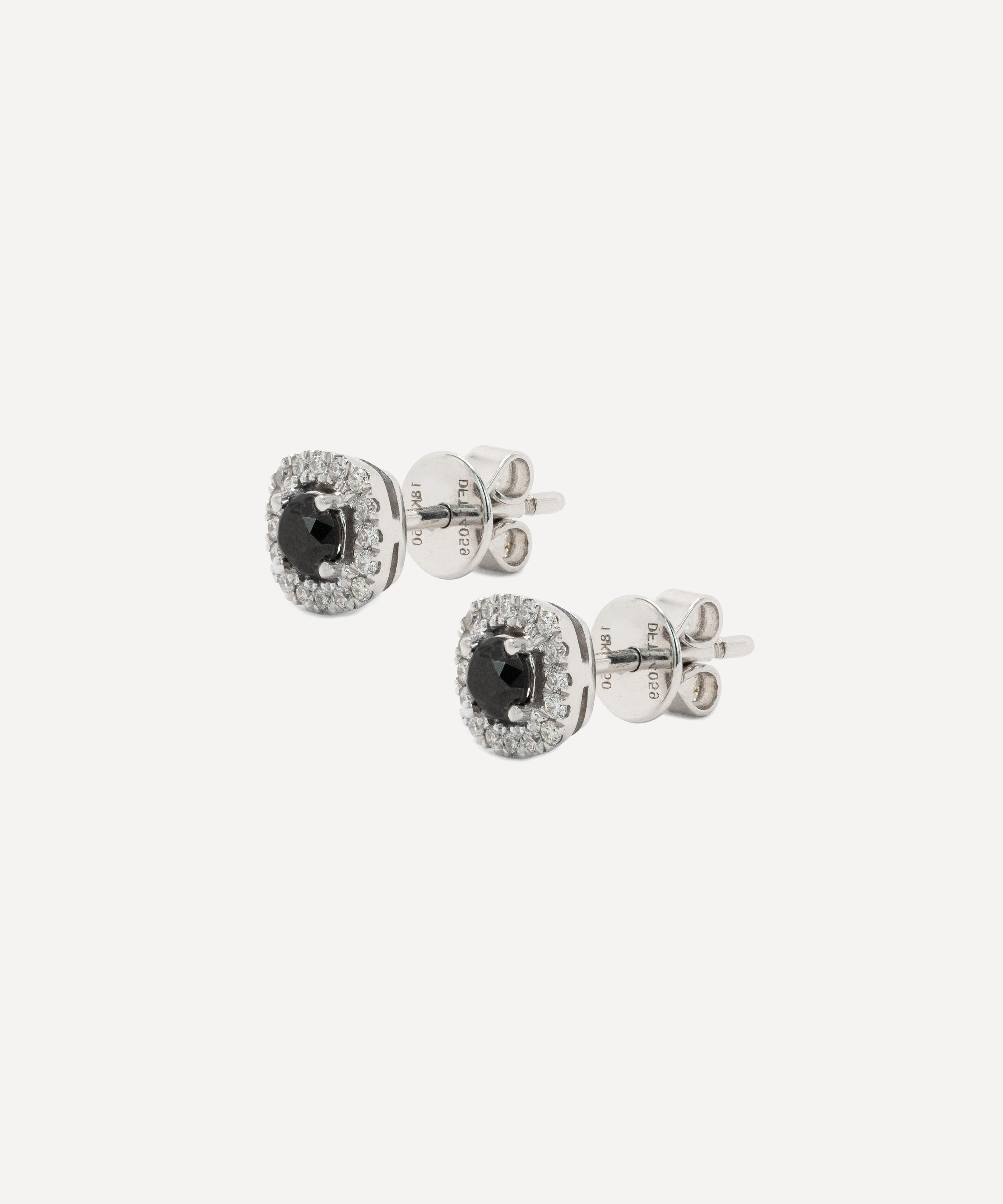 Kojis - 18ct White Gold Black and White Diamond Stud Earrings image number 1