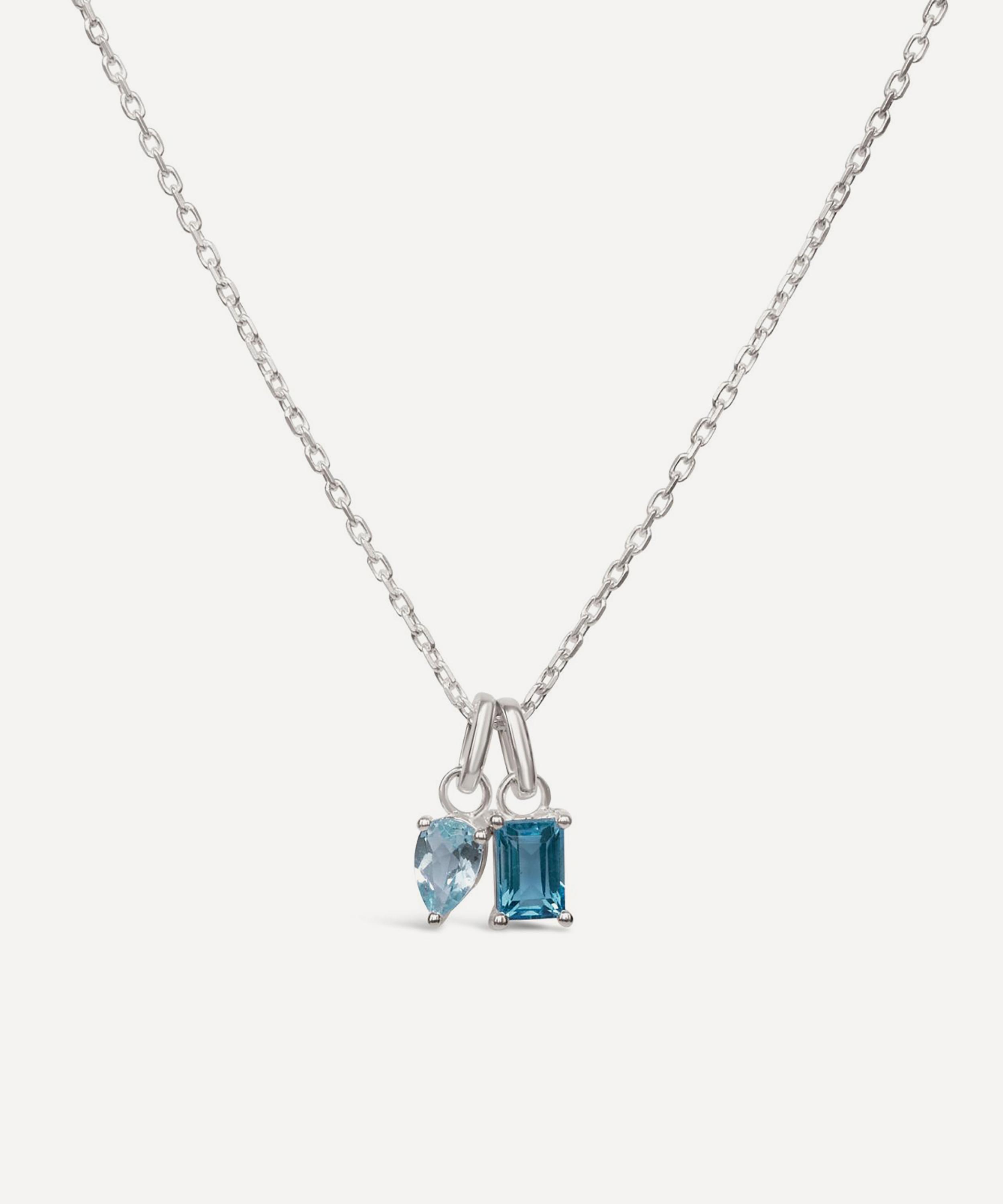 Dinny Hall - Sterling Silver Gem-Set Duo Pendant Necklace