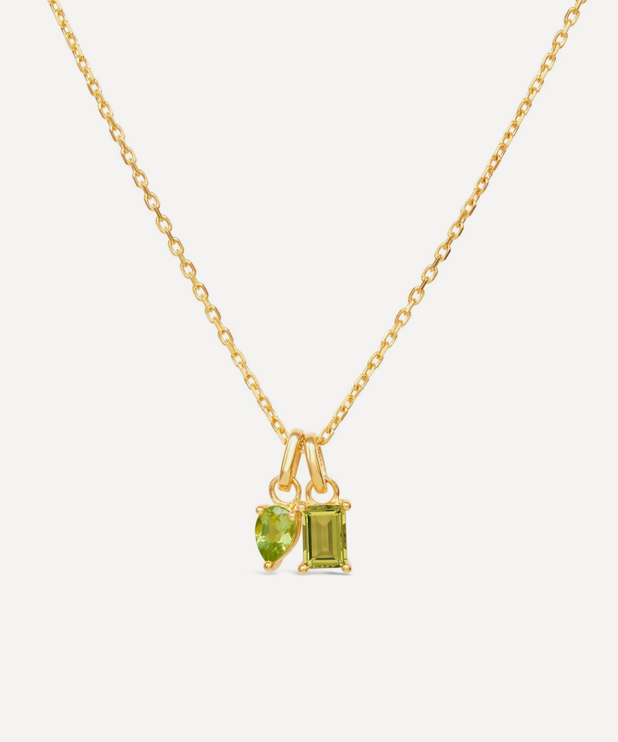 Dinny Hall - 22ct Gold-Plated Vermeil Silver Gem-Set Duo Pendant Necklace image number 0