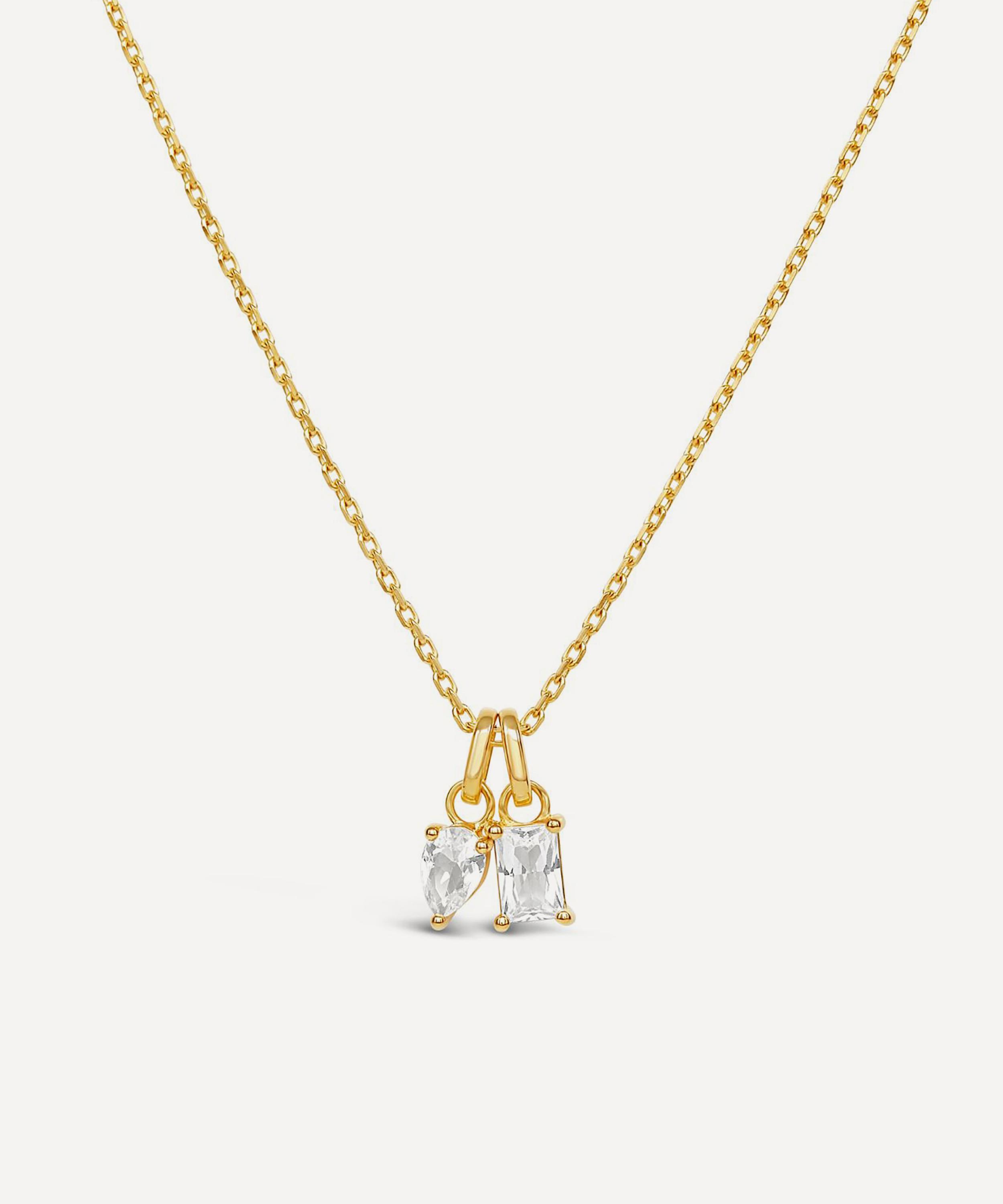Dinny Hall - 22ct Gold-Plated Vermeil Silver Gem-Set Duo Pendant Necklace image number 0