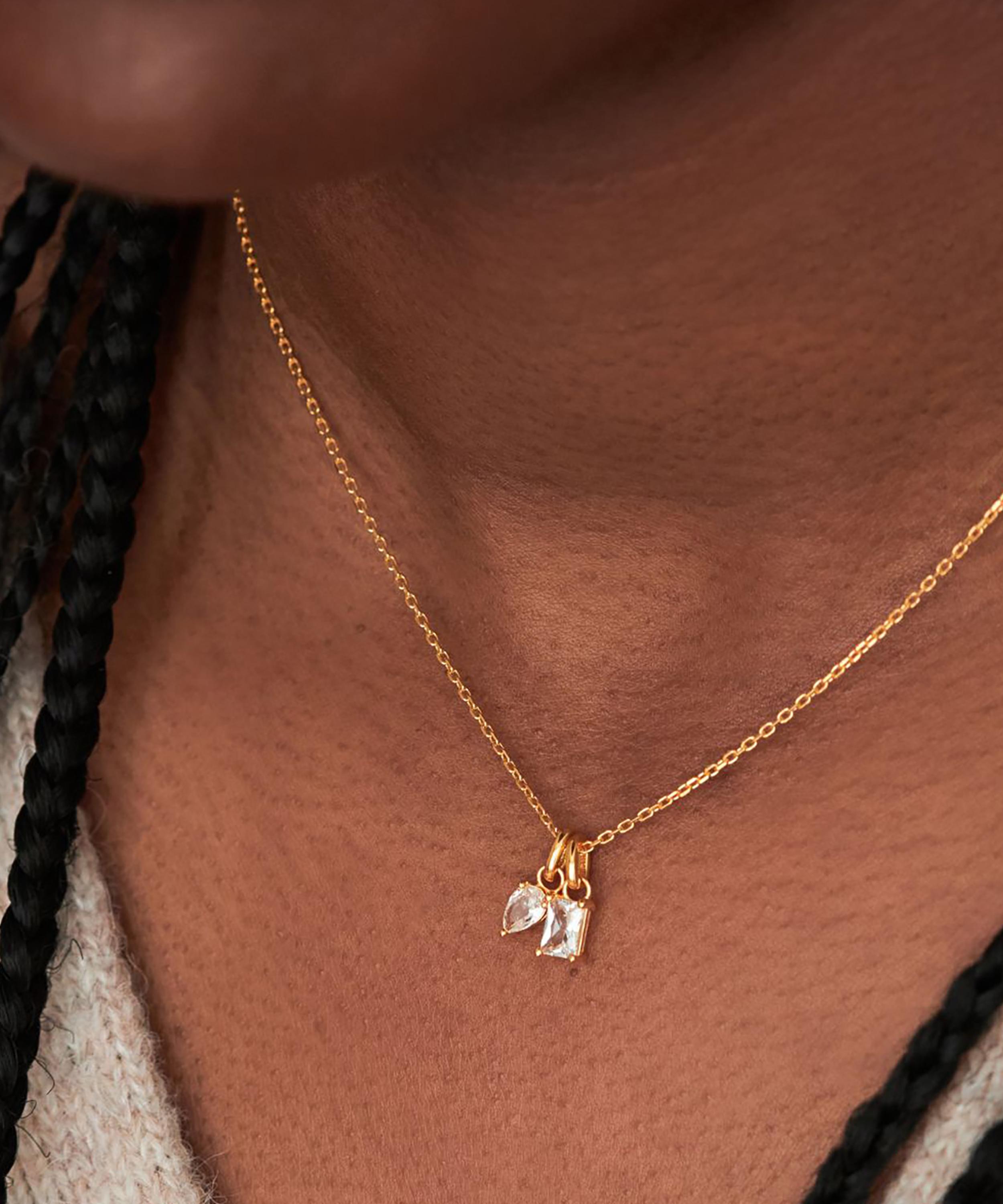 Dinny Hall - 22ct Gold-Plated Vermeil Silver Gem-Set Duo Pendant Necklace image number 1