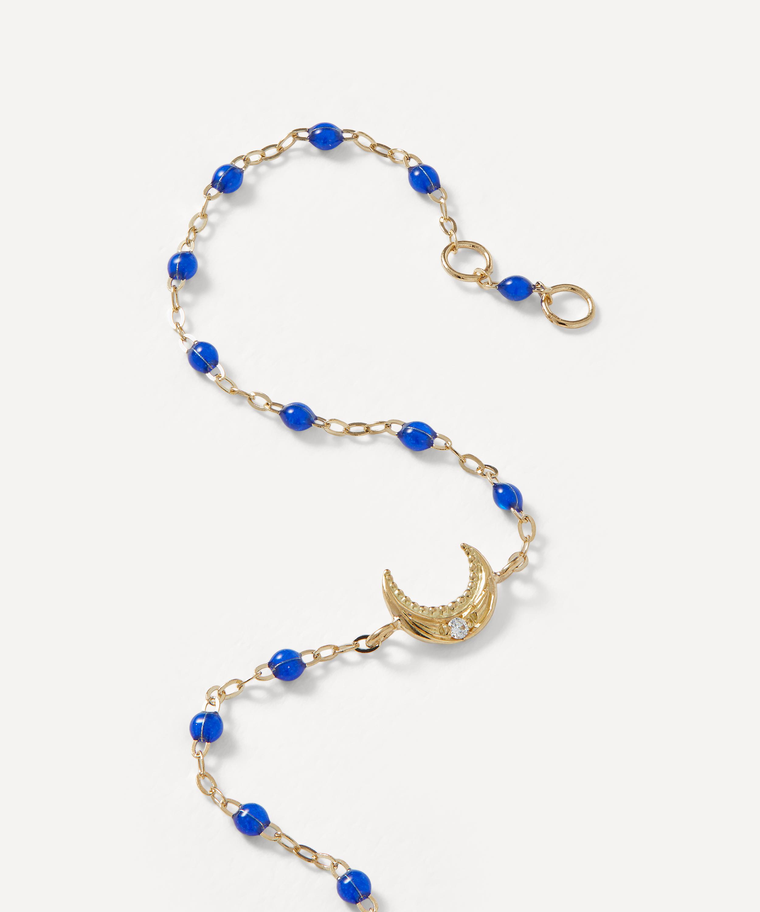 Gigi Clozeau - 18ct Gold Moon Lapis Diamond Bracelet image number 1