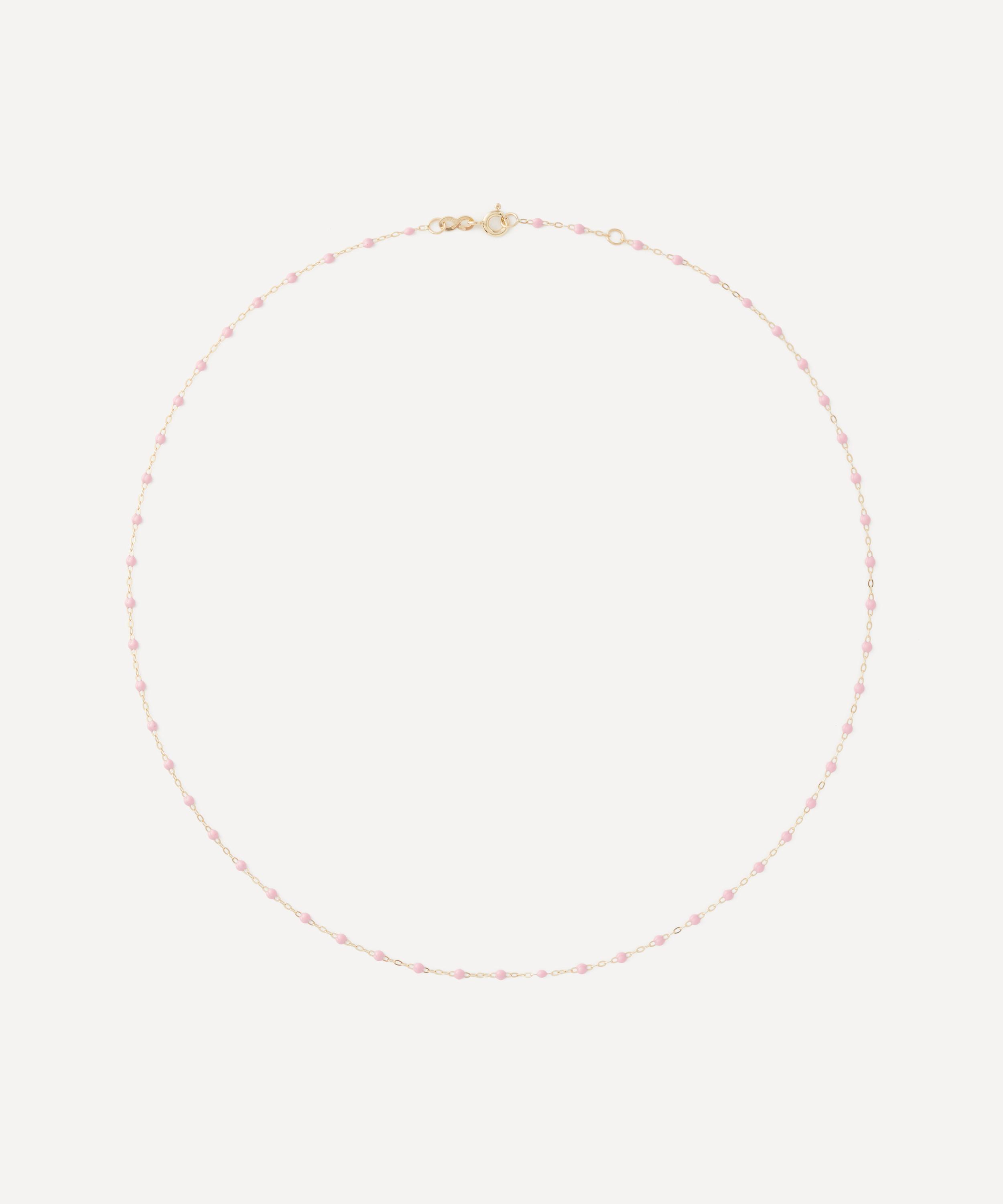 Gigi Clozeau - 18ct Gold Classic Gigi Fuchsia Resin Bead Necklace image number 0