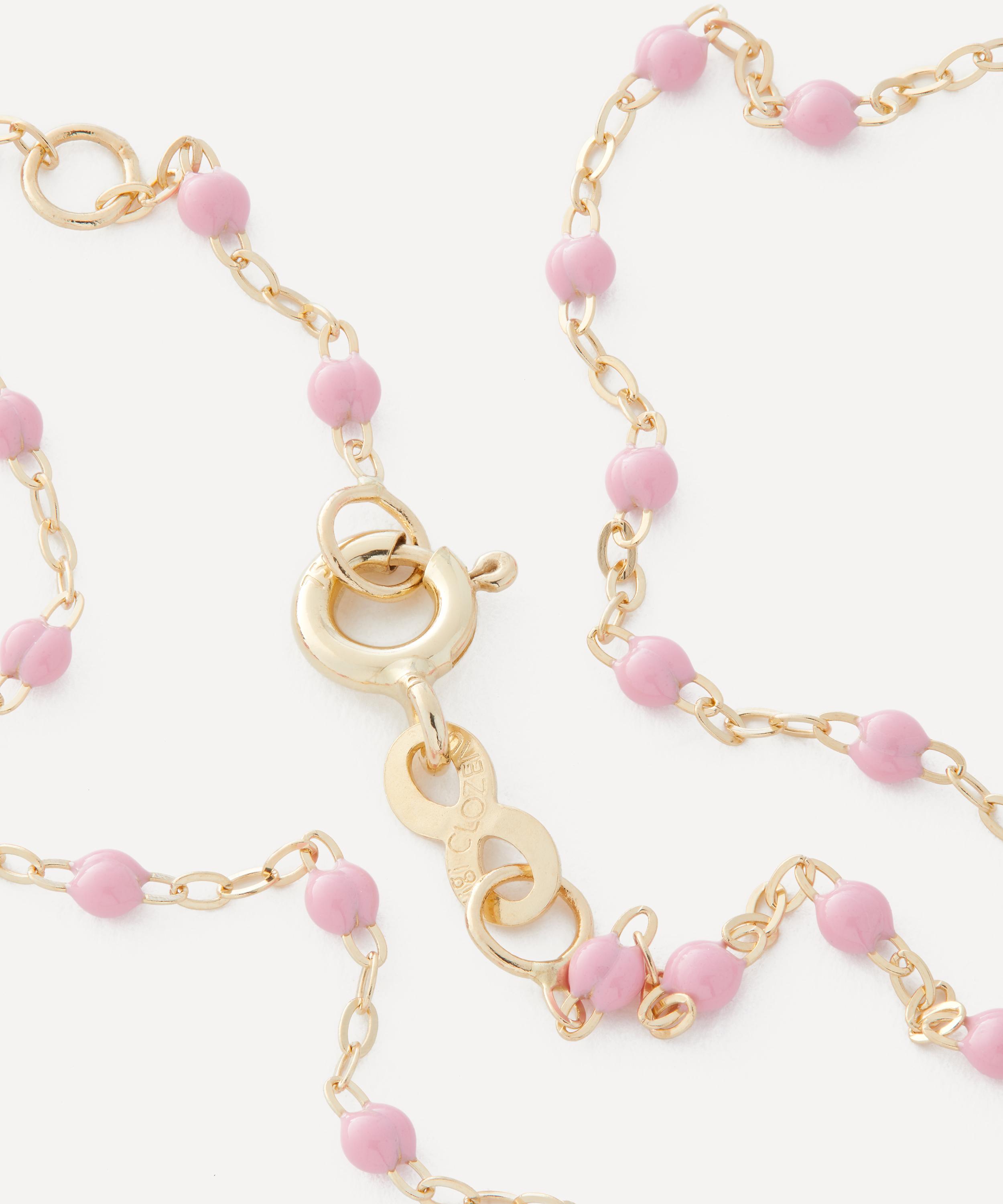 Gigi Clozeau - 18ct Gold Classic Gigi Fuchsia Resin Bead Necklace image number 2
