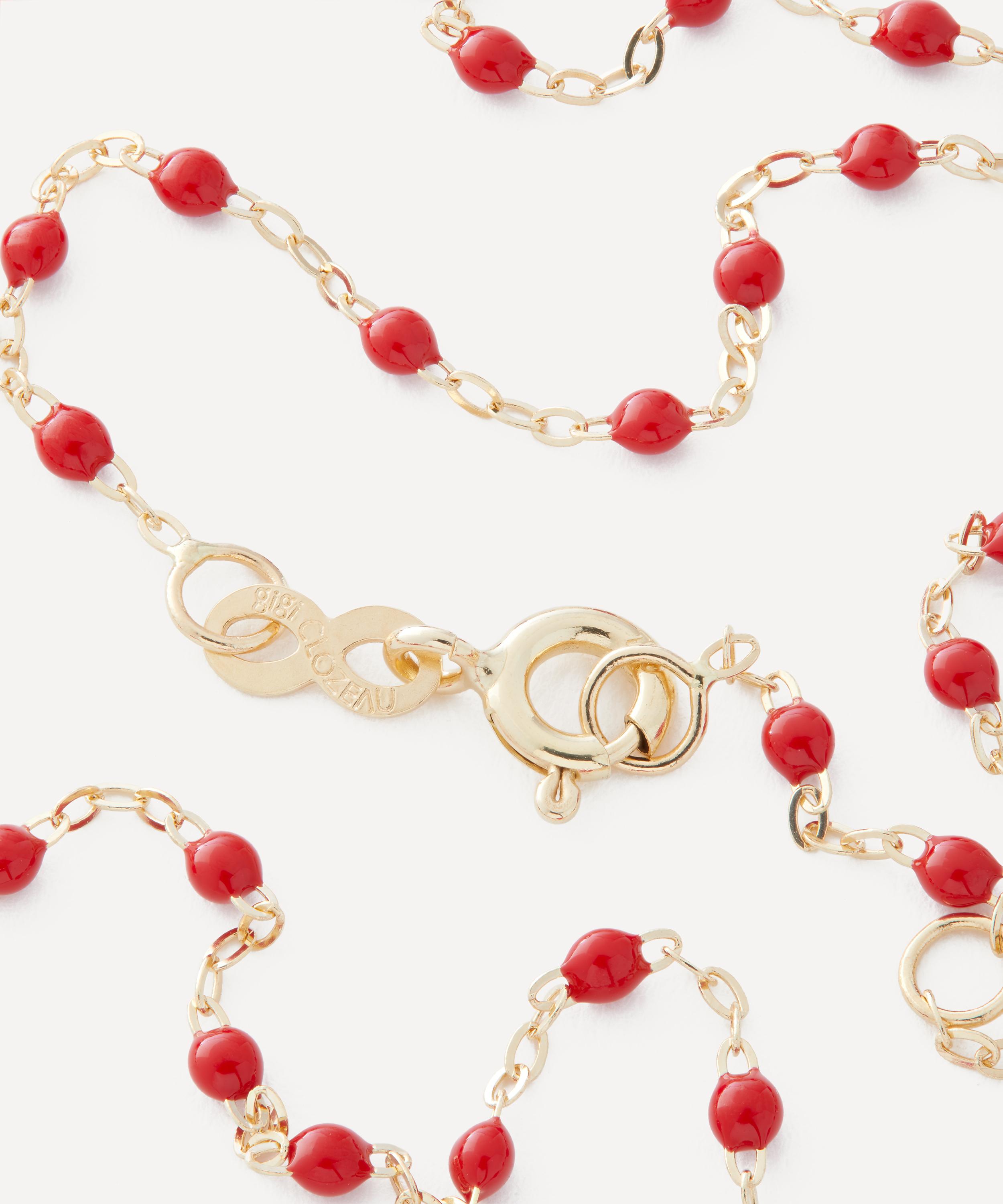 Gigi Clozeau - 18ct Gold Classic Gigi Poppy Resin Bead Necklace image number 1