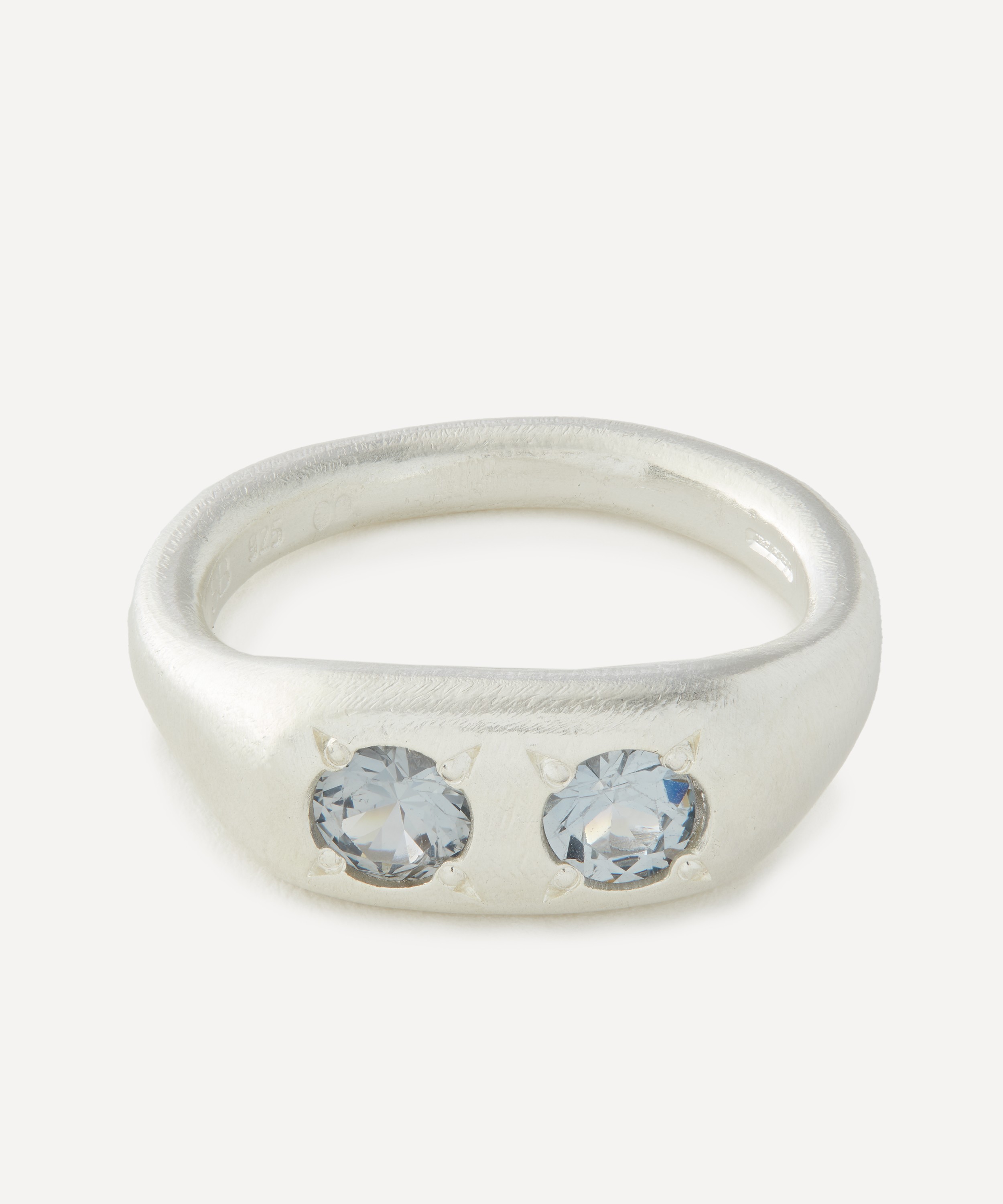 Seb Brown - Sterling Silver Grey Spinel Puff Ring image number 0