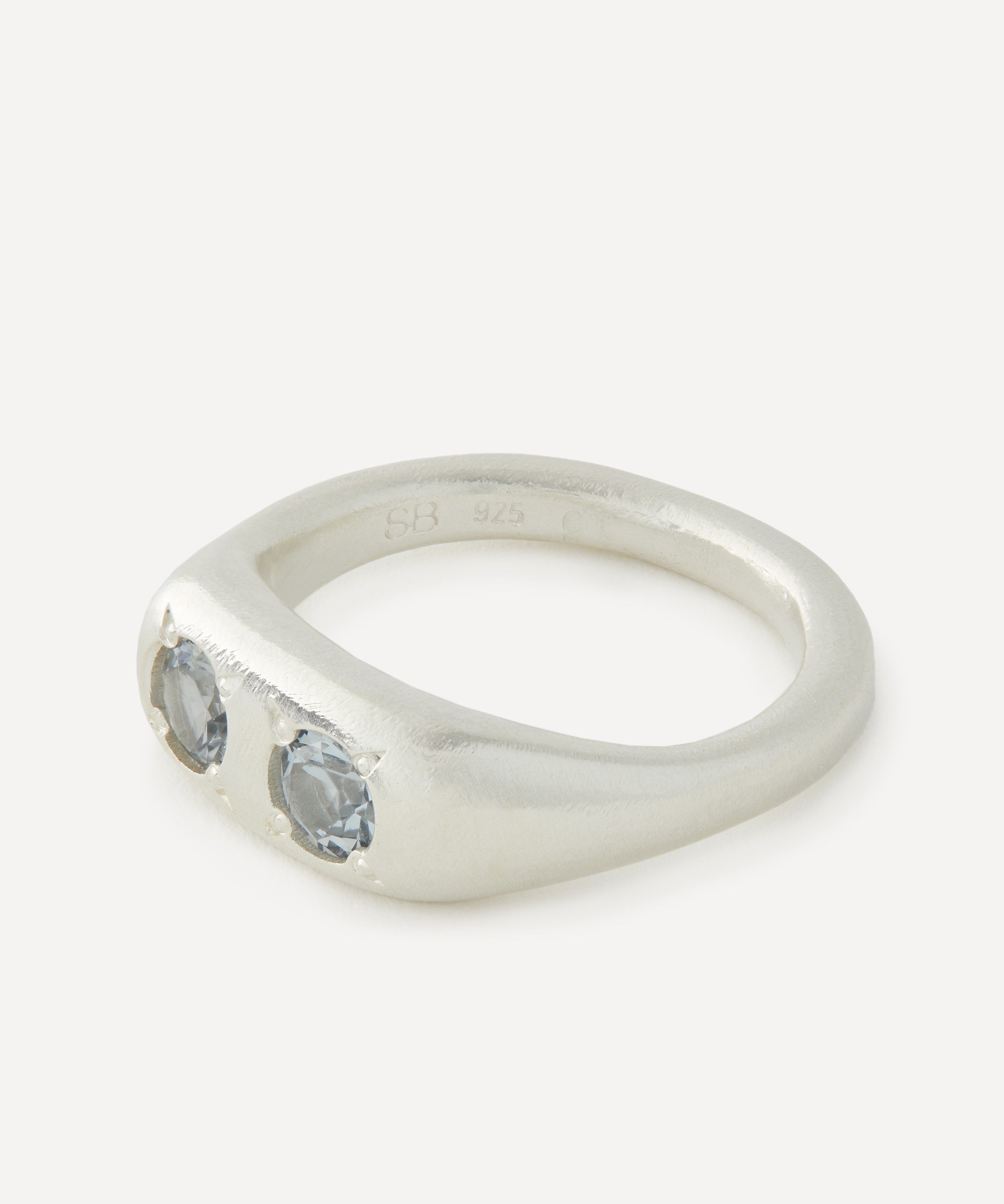 Seb Brown - Sterling Silver Grey Spinel Puff Ring image number 1