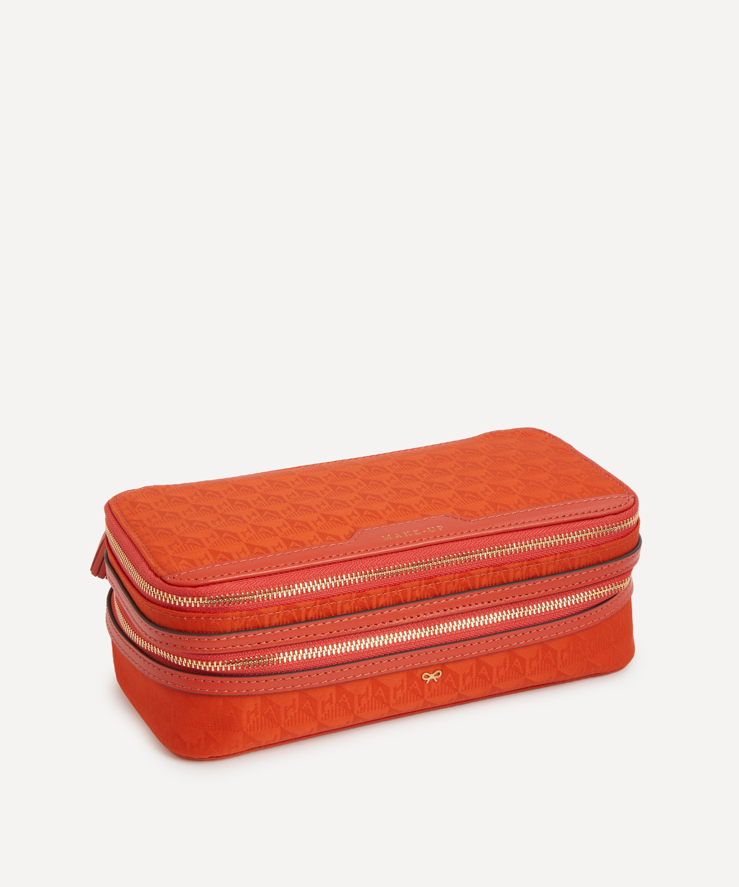 Anya Hindmarch - Logo Burnt Sienna Make-Up Pouch image number 1