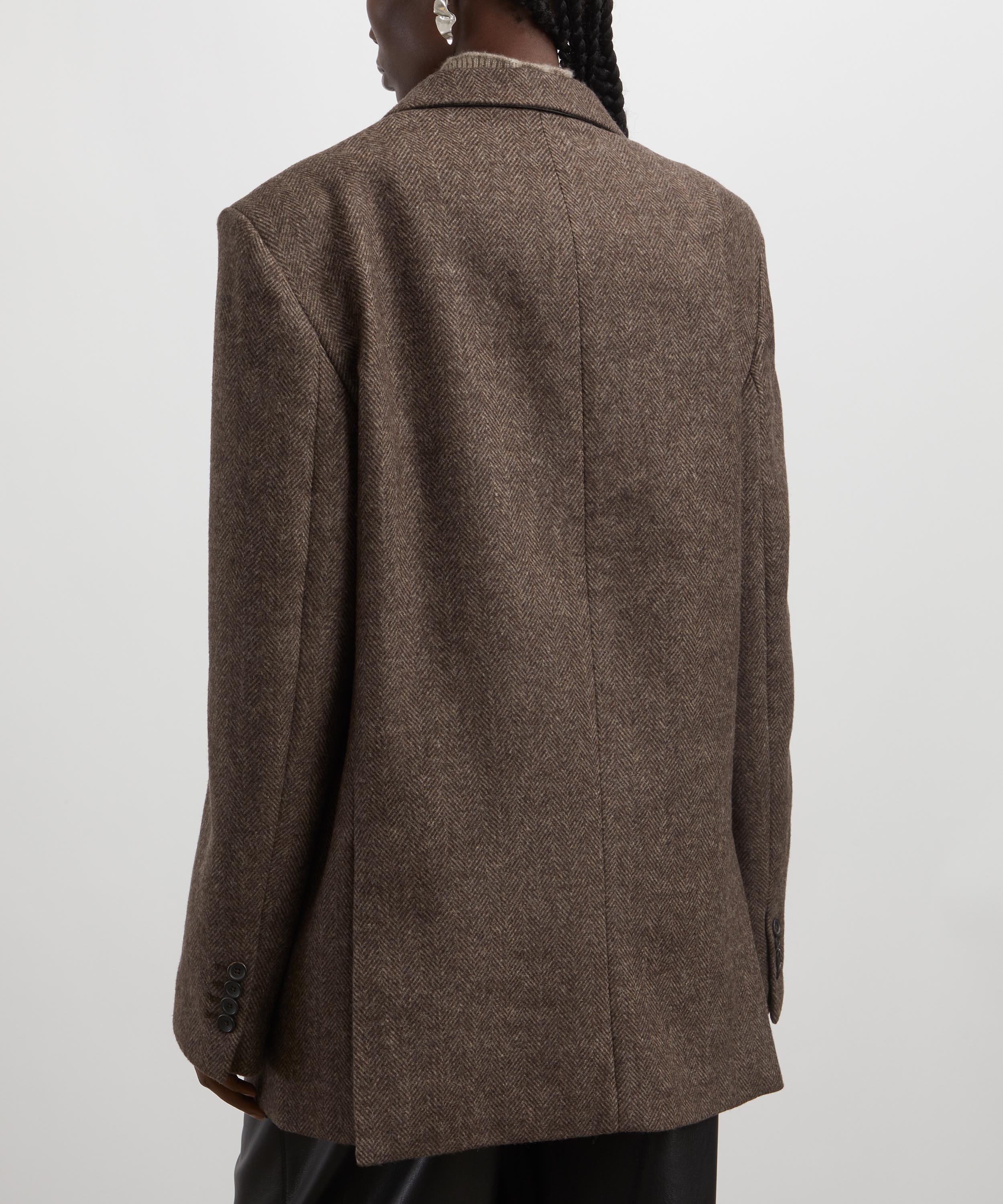 KASSL Editions - Taupe Herringbone Wool Blazer  image number 3