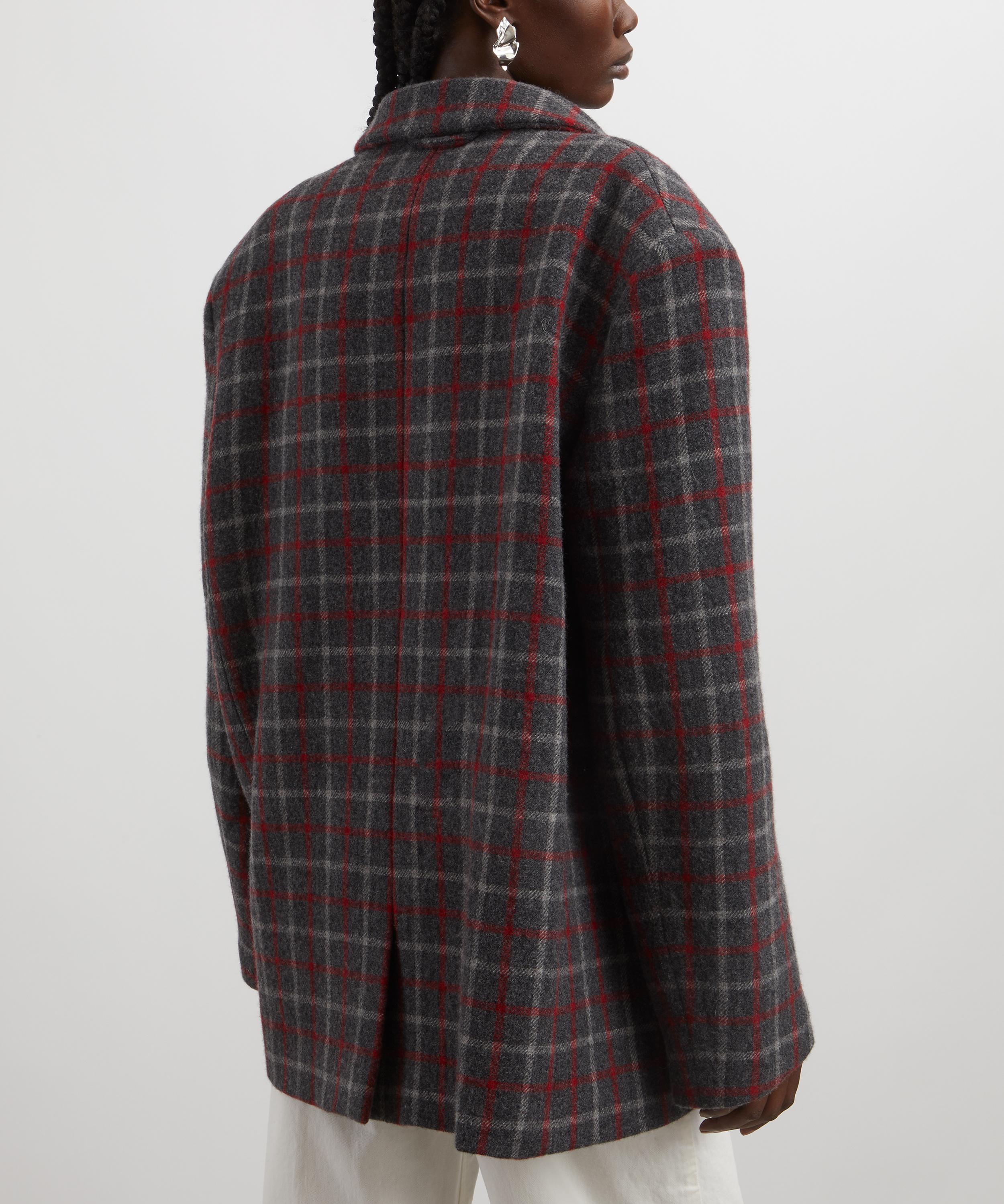 KASSL Editions - Double-Breasted Wool Check Short Coat image number 3