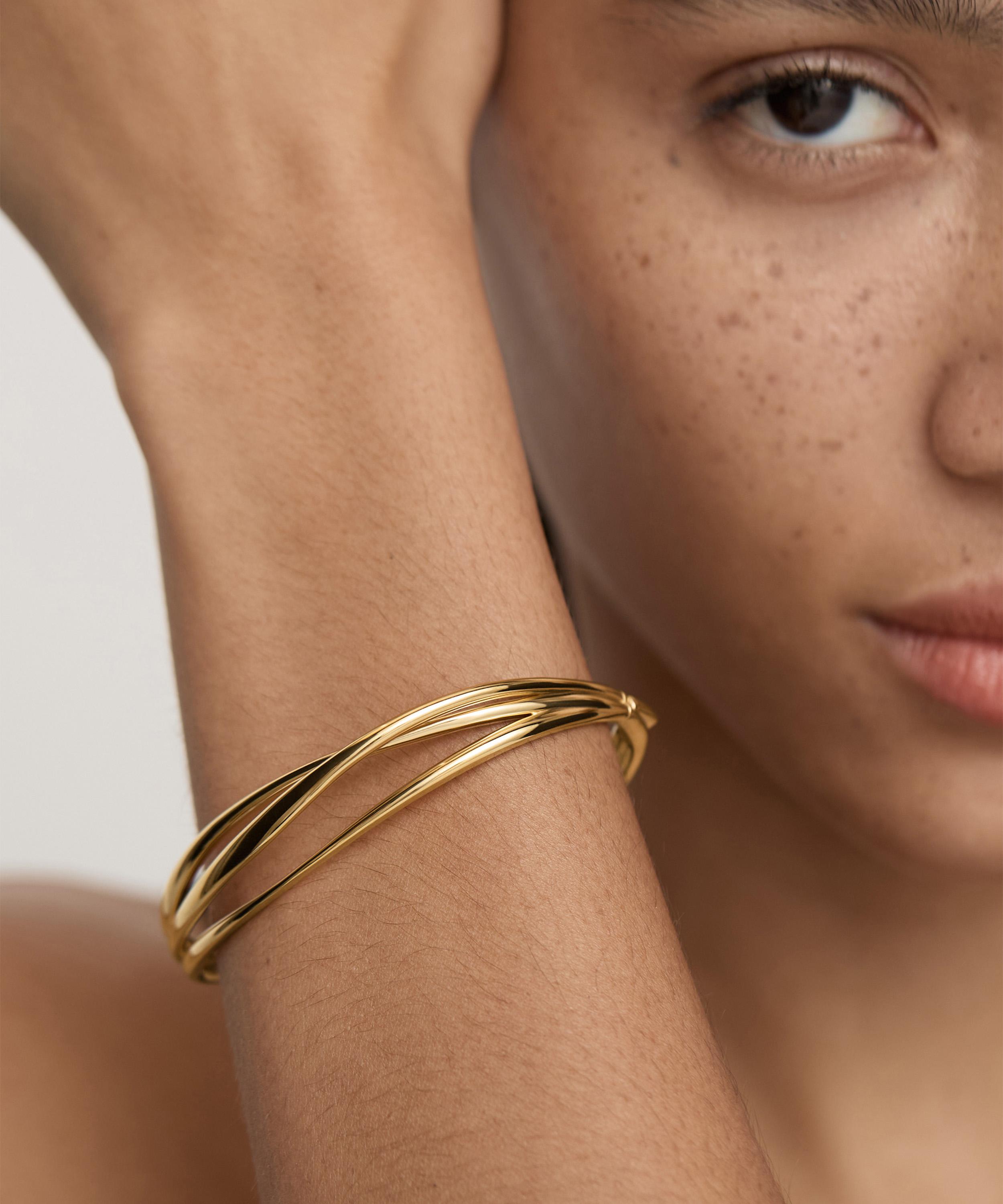 Monica Vinader - 18ct Gold-Plated Vermeil Silver Nura Wrap Bangle Bracelet image number 1