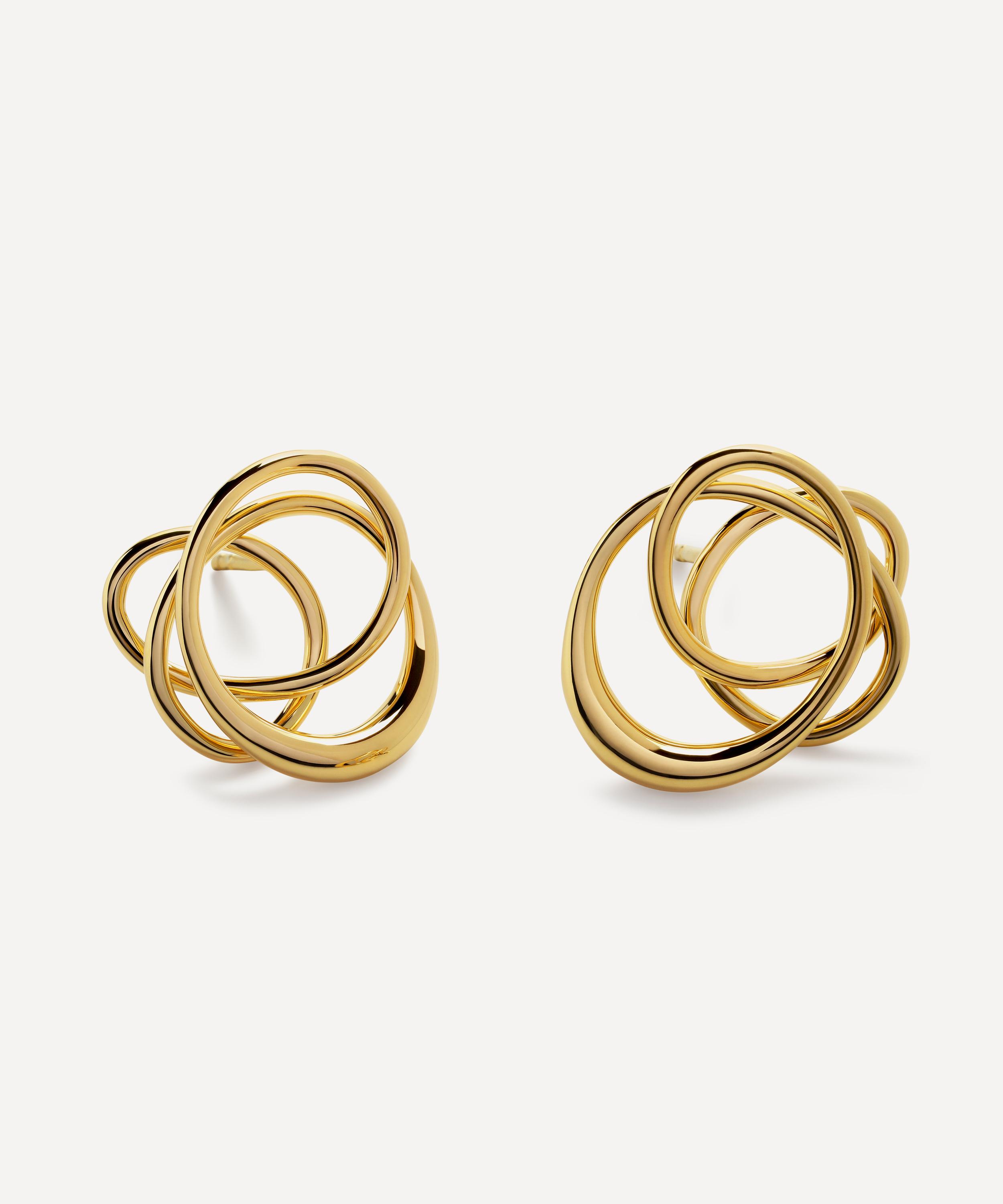 Monica Vinader - 18ct Gold-Plated Vermeil Silver Nura Wrap Stud Earrings image number 0