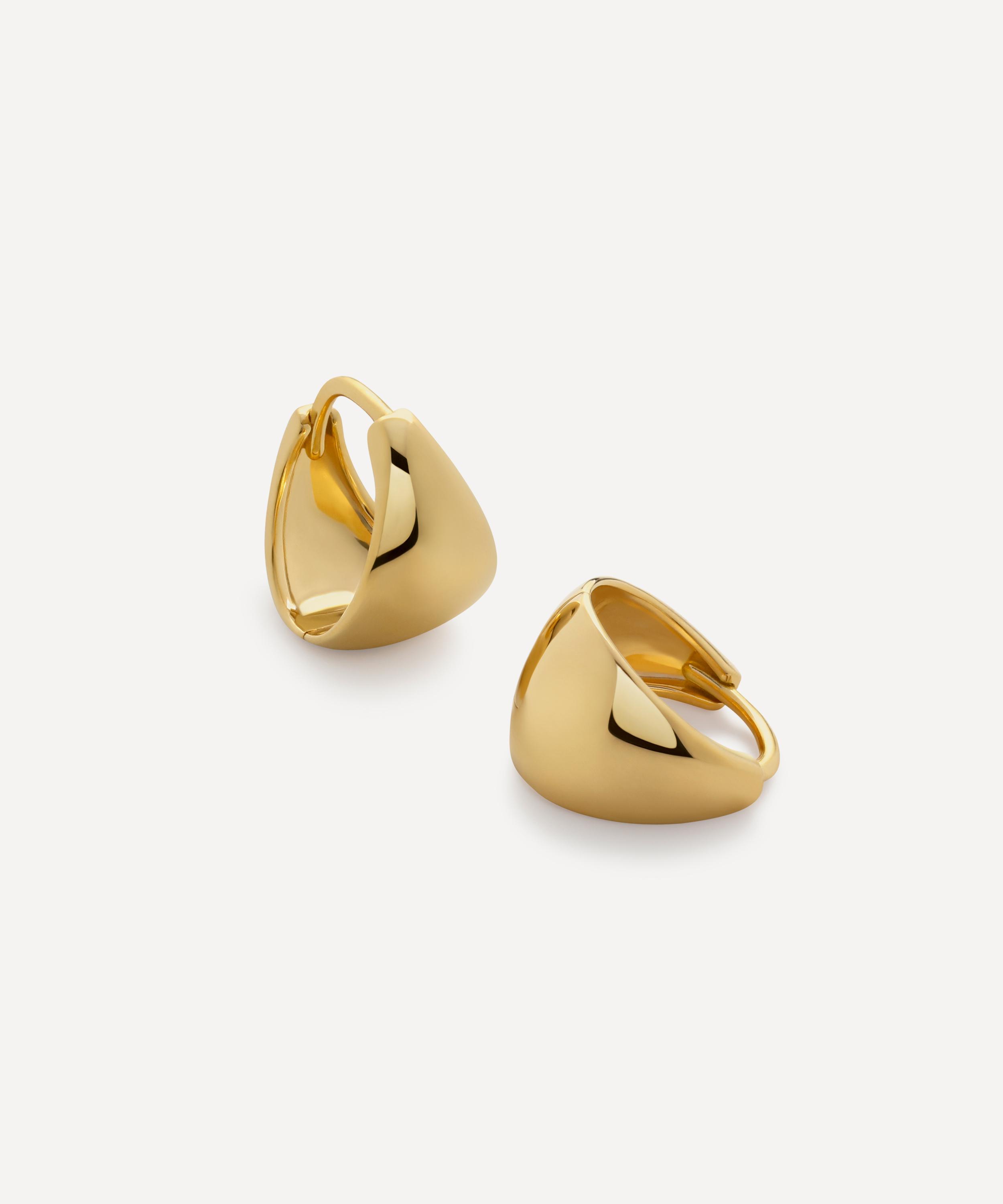 Monica Vinader - 18ct Gold-Plated Vermeil Silver Tapered Huggie Hoop Earrings image number 0