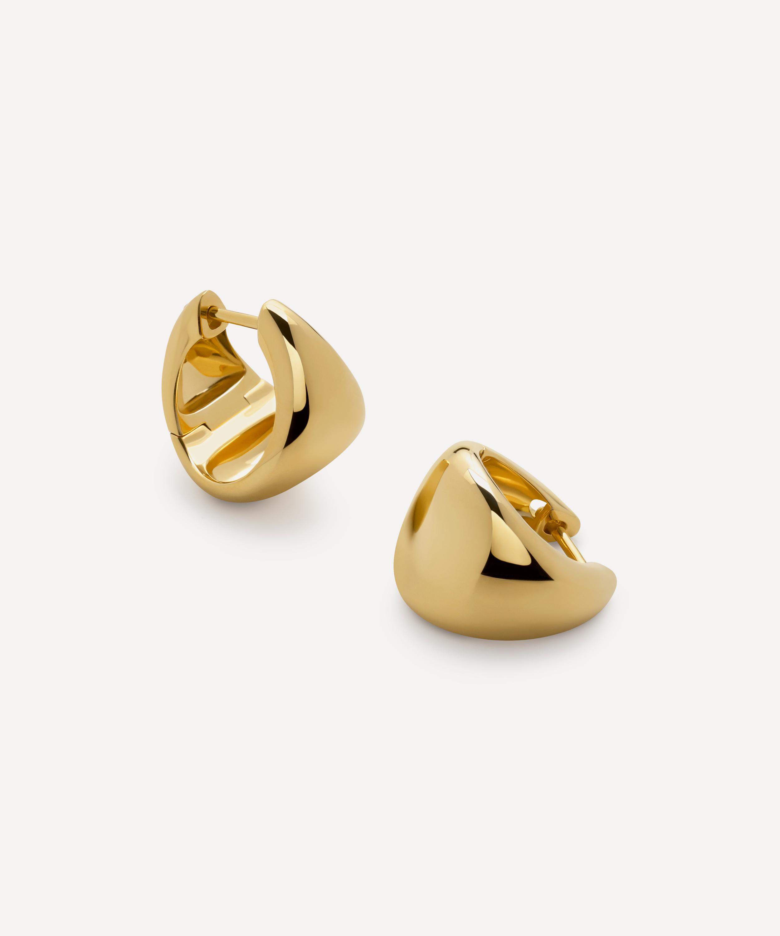 Monica Vinader - 18ct Gold-Plated Vermeil Silver Tapered Small Hoop Earrings image number 0