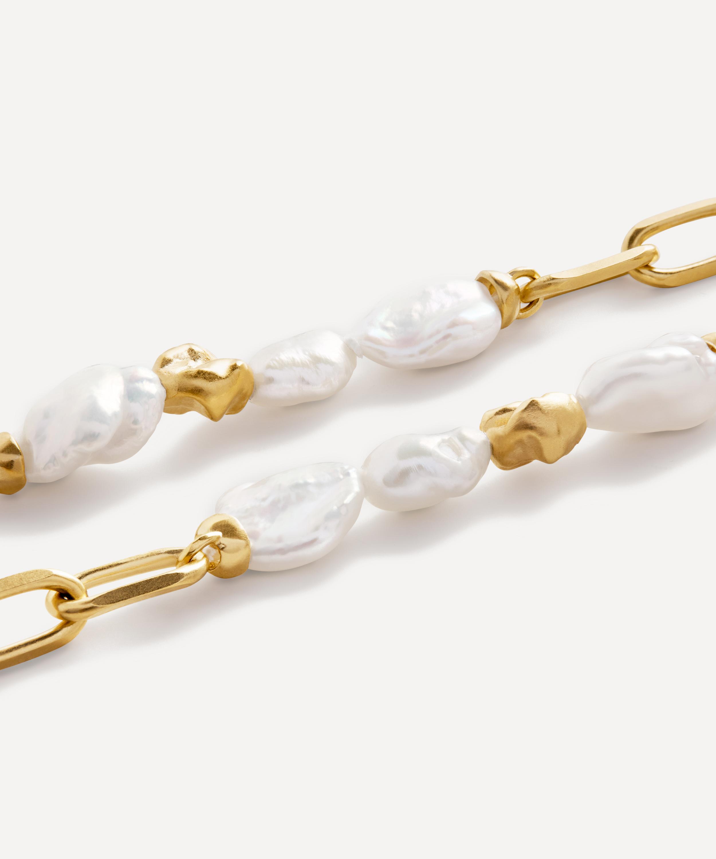 Monica Vinader - 18ct Gold-Plated Vermeil Silver Amy Powney Pearl Bracelet image number 3