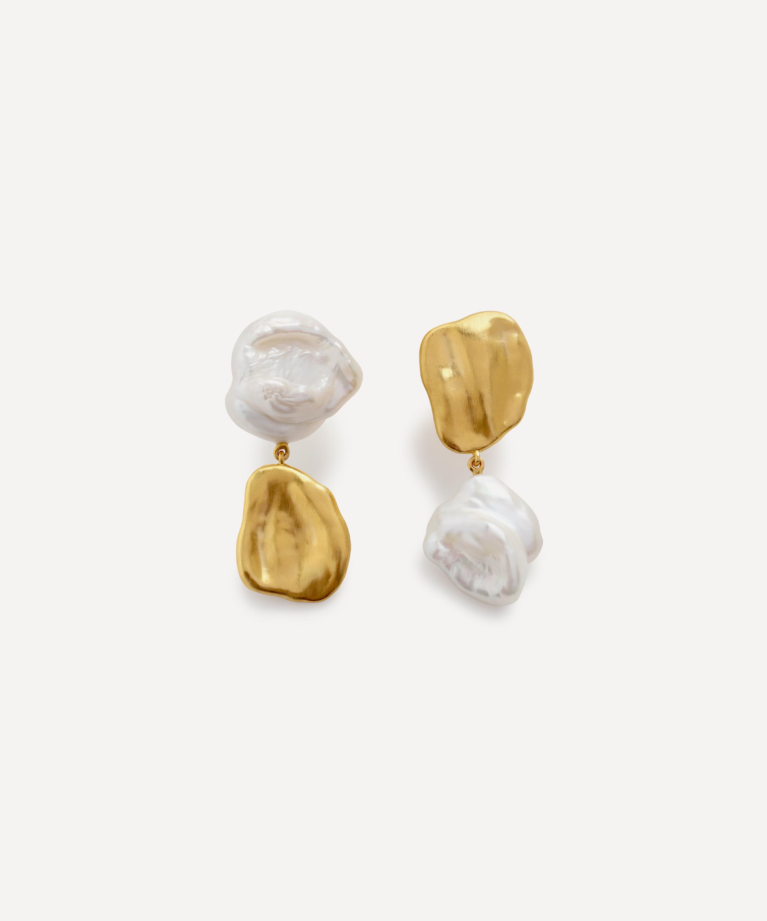 Monica Vinader - 18ct Gold-Plated Vermeil Silver Amy Powney Pearl Drop Earrings