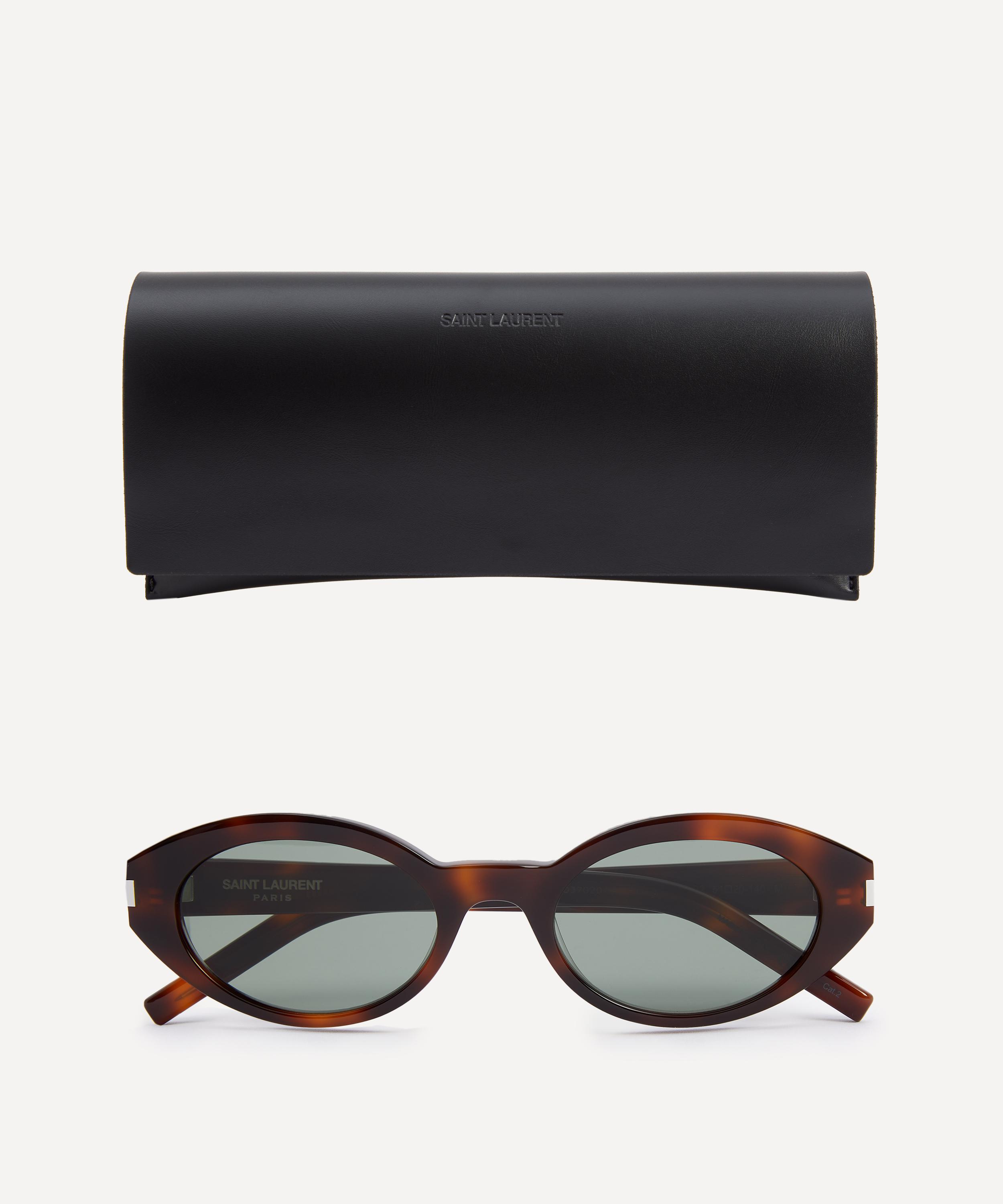 Saint Laurent - Rounded Cat-Eye Havana Sunglasses image number 3