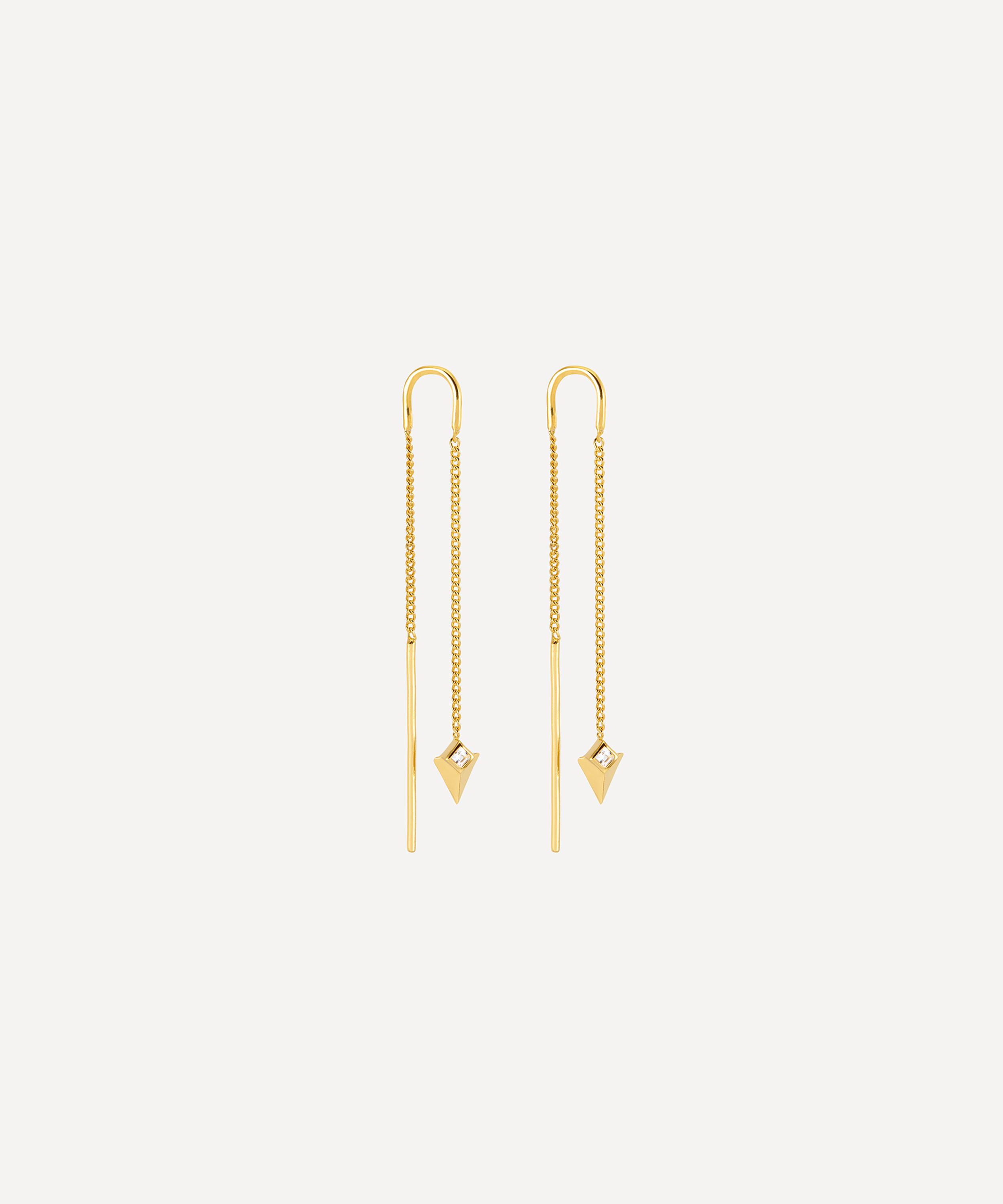 Rachel Jackson - 22ct Gold-Plated Arrow Spike Threader Earrings image number 0