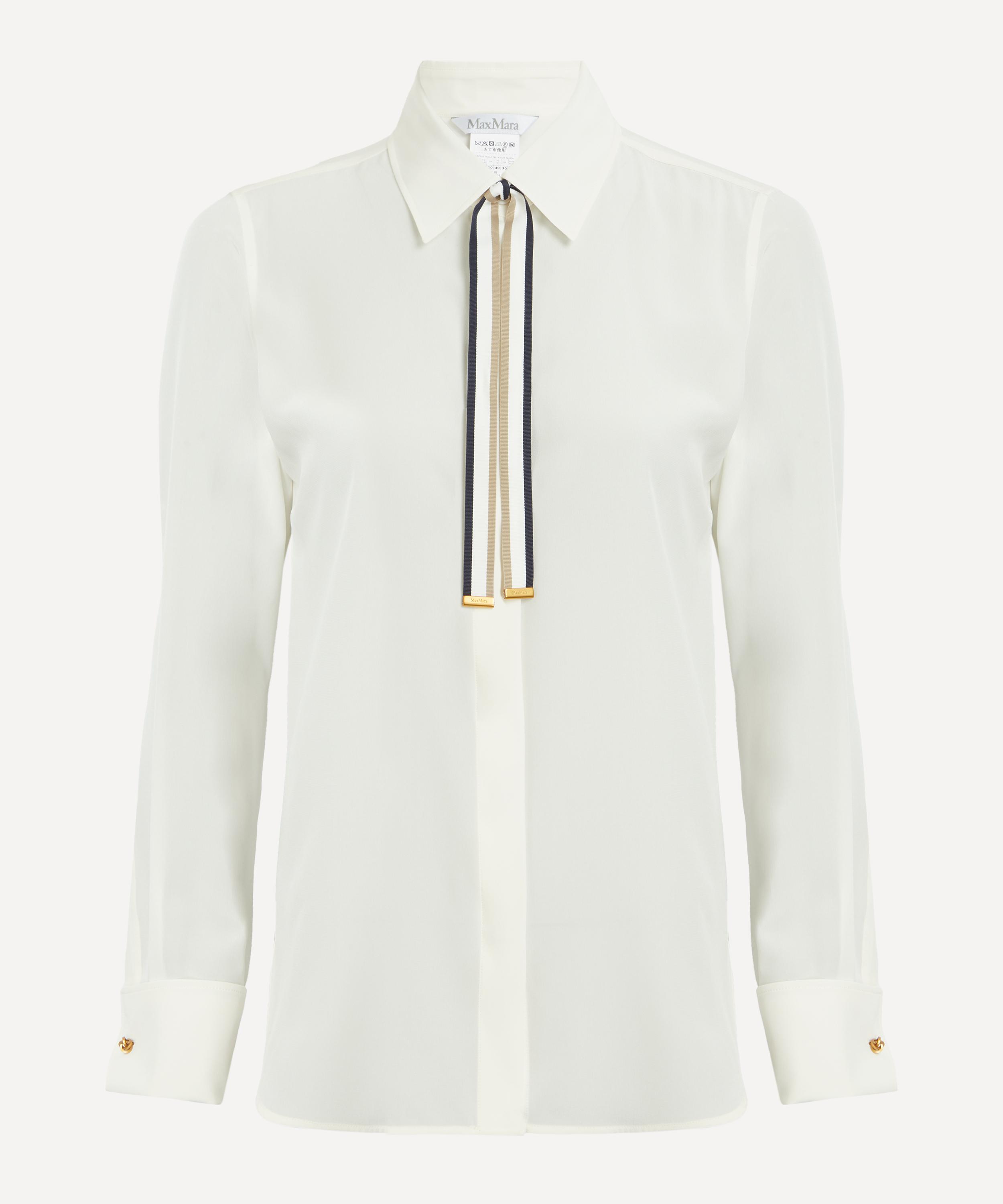 Max Mara - Apollo Silk Shirt With Bow Tie image number 0