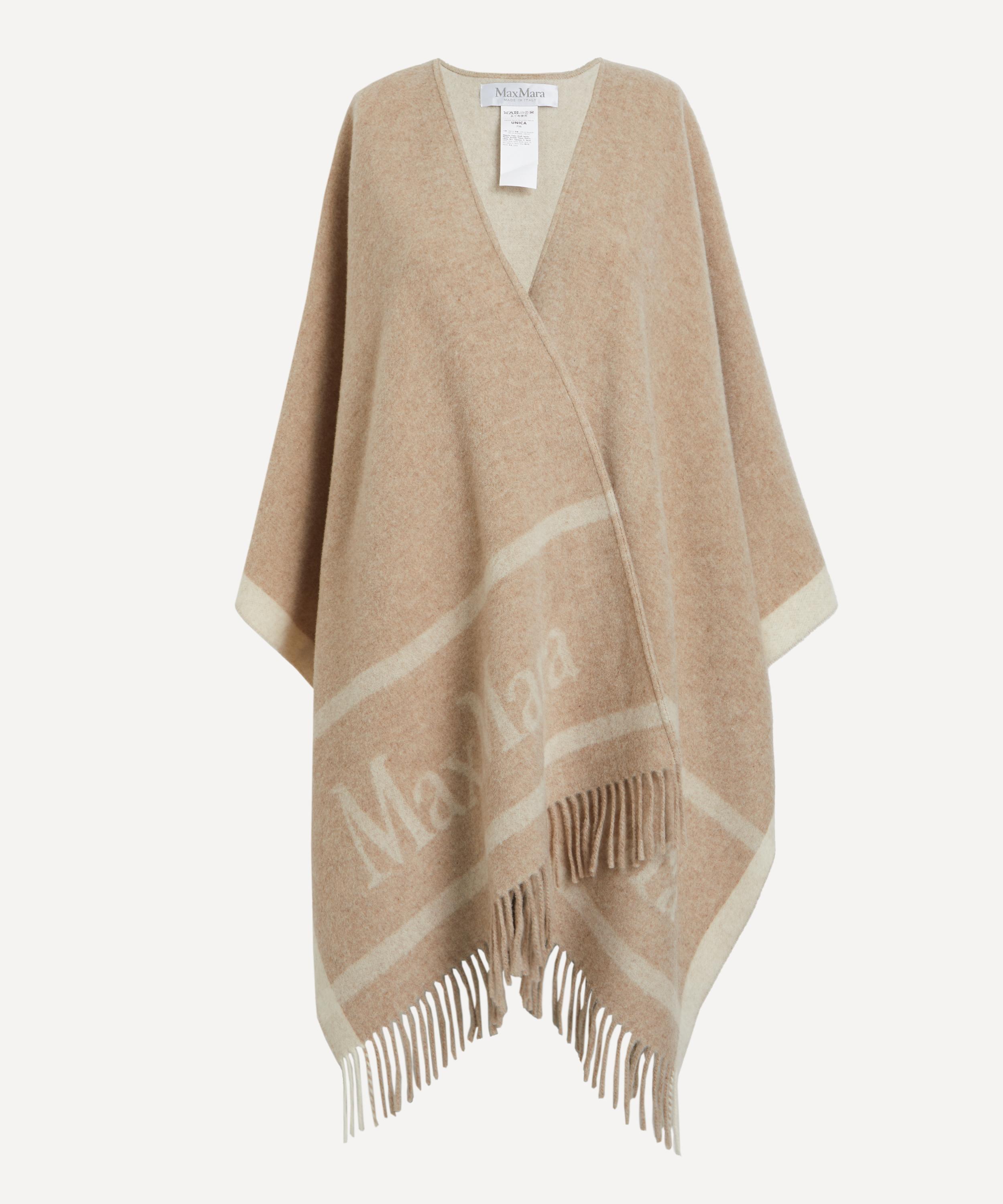 Max Mara - Hilde Jacquard Logo-Decorated Wool Poncho