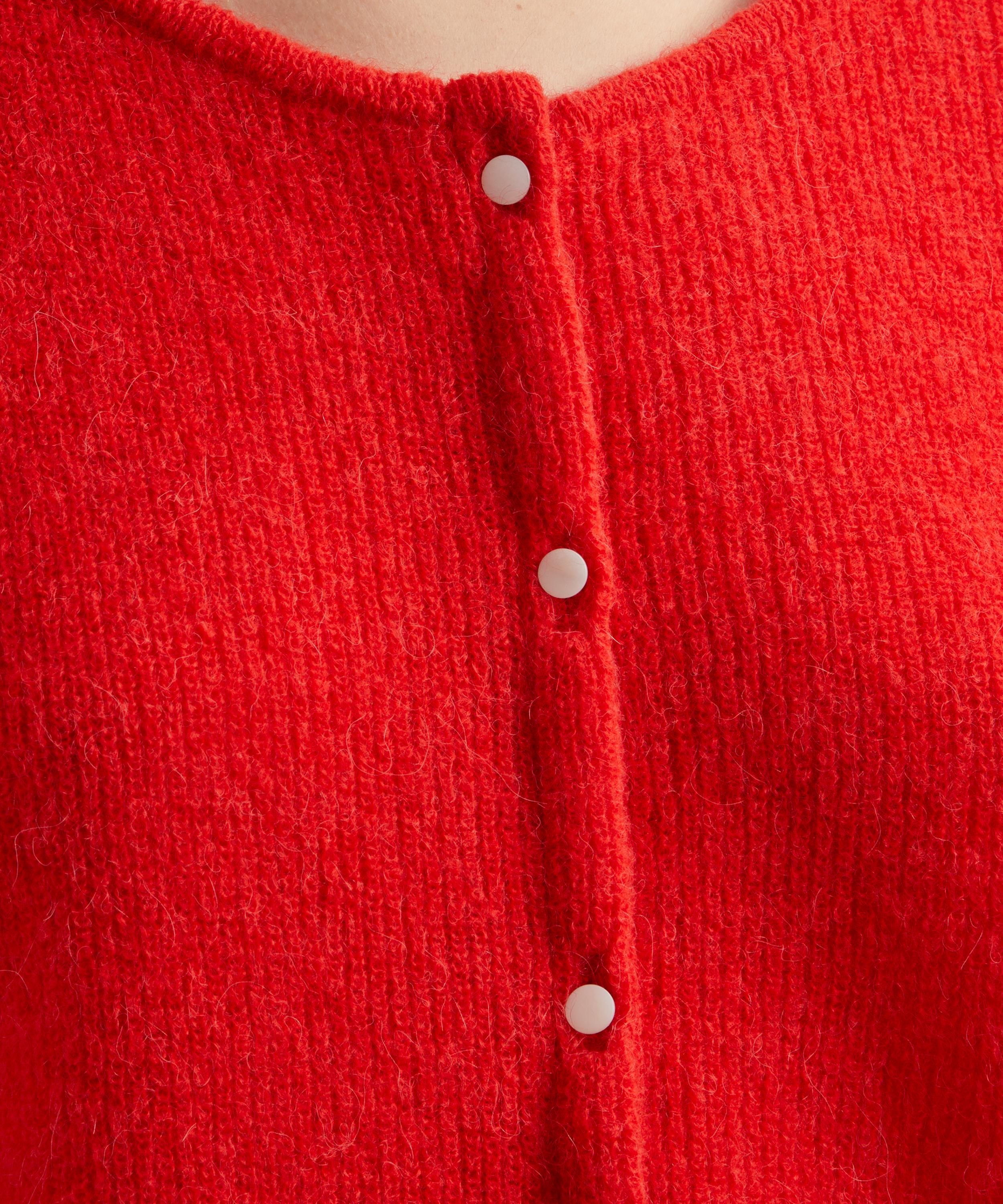 Sézane - Gaspard Red Mohair-Alpaca Rib-Knit Cardigan image number 1