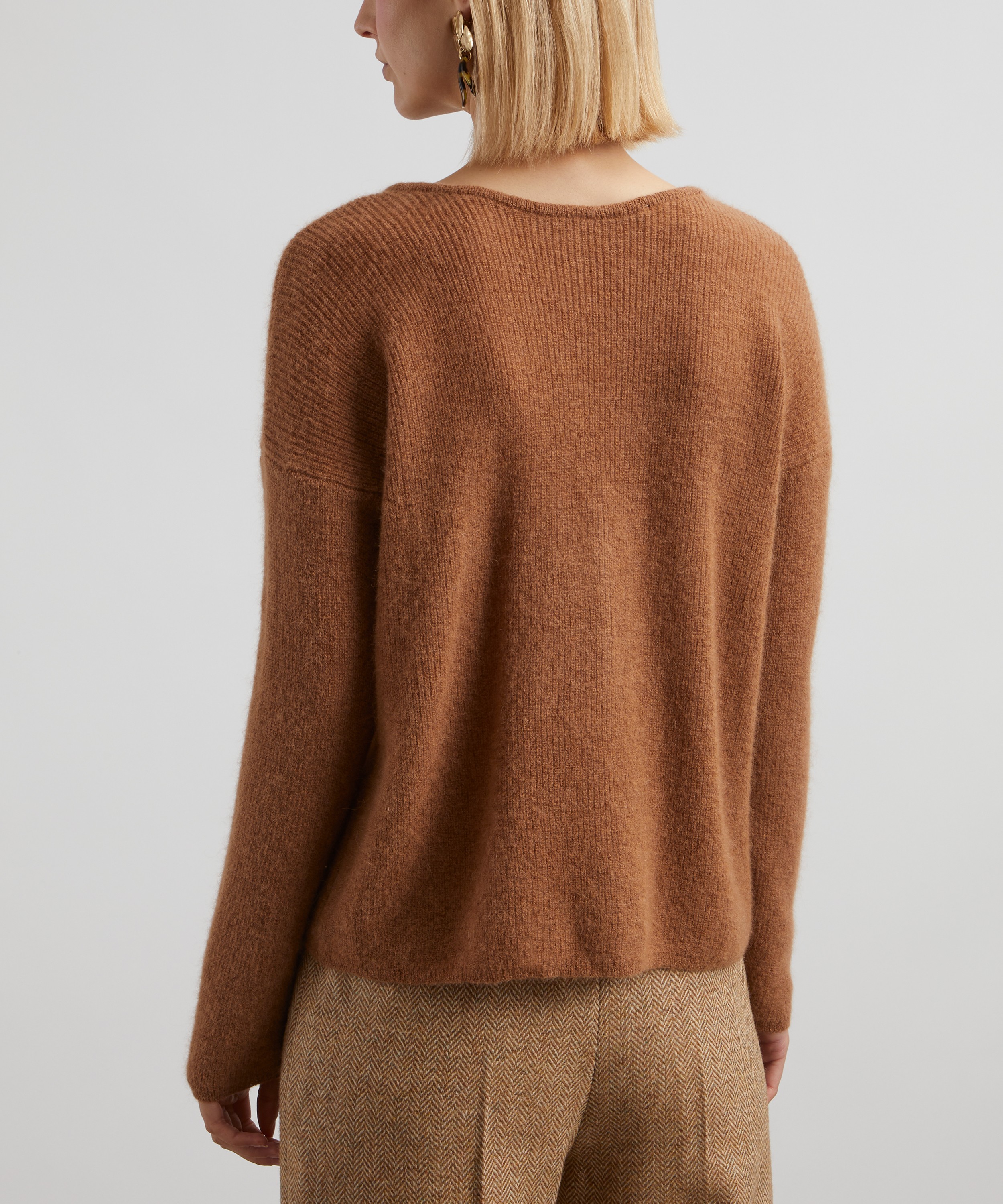 Sézane - Gaspard Camel Mohair-Alpaca Rib-Knit Cardigan image number 3