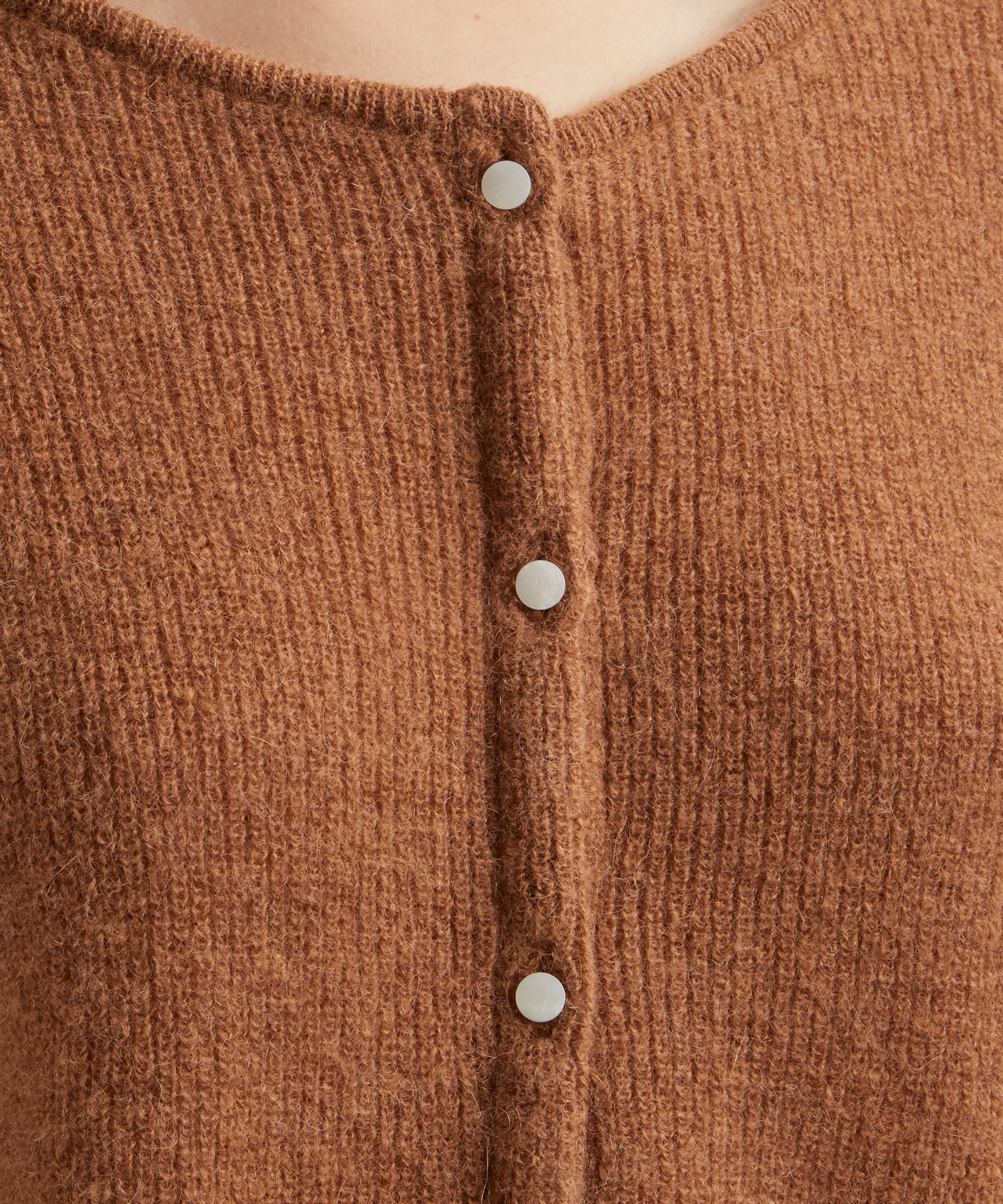 Sézane - Gaspard Camel Mohair-Alpaca Rib-Knit Cardigan image number 4