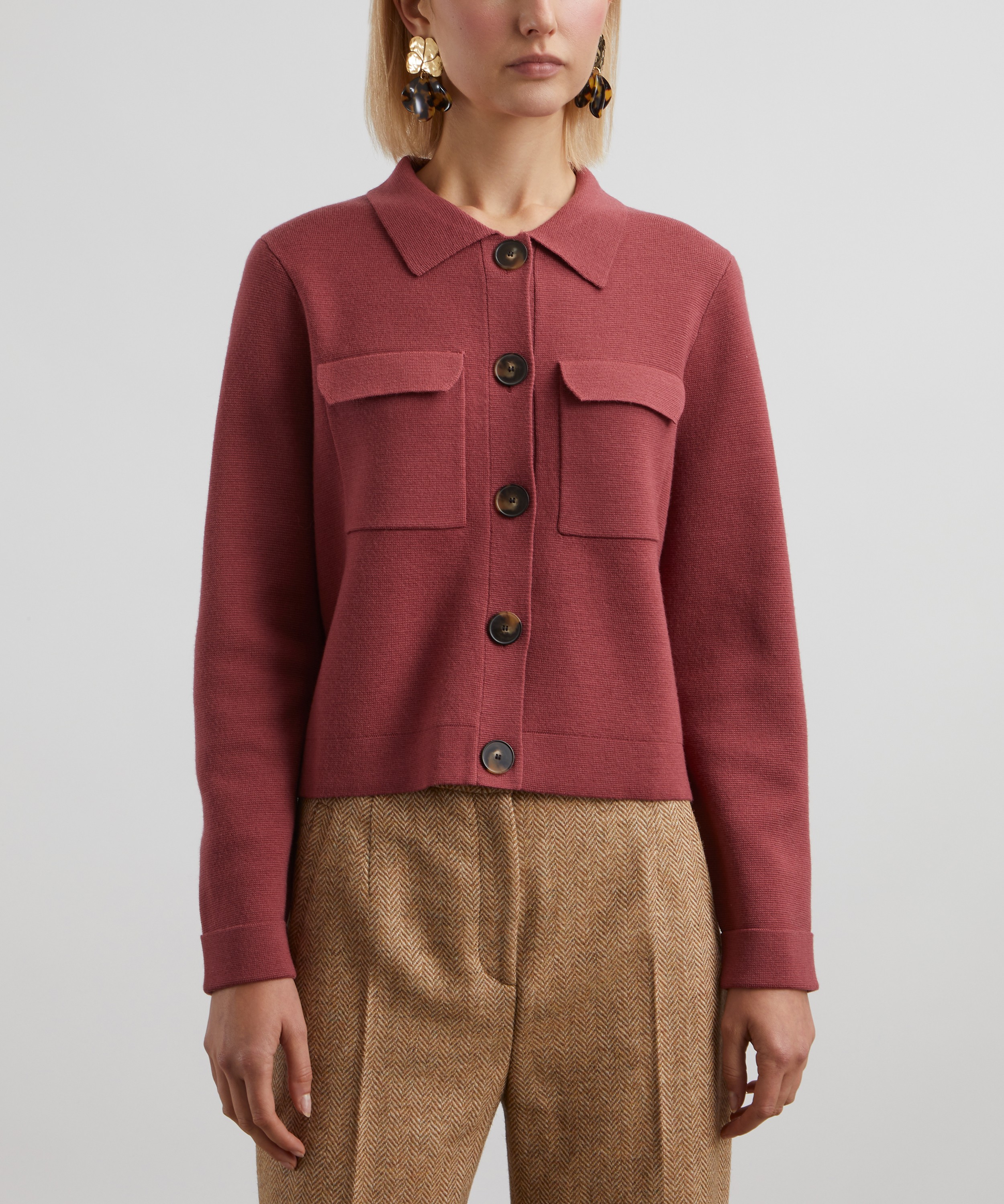 Sézane - Betty Rosewood Merino Wool Cardigan image number 2