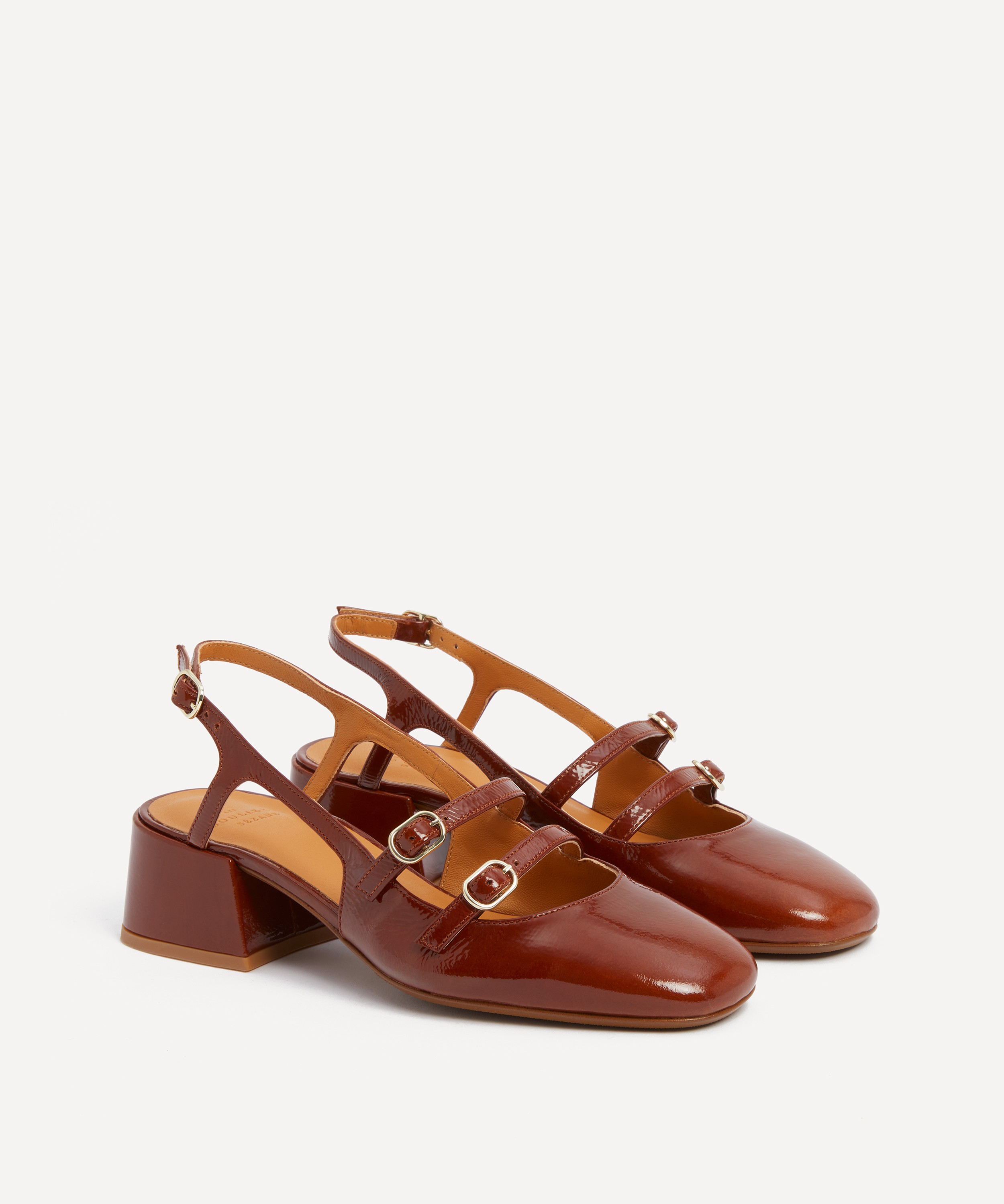 S&eacute;zane - Paula Babies Sling-Back Heels in Patent Camel image number 0