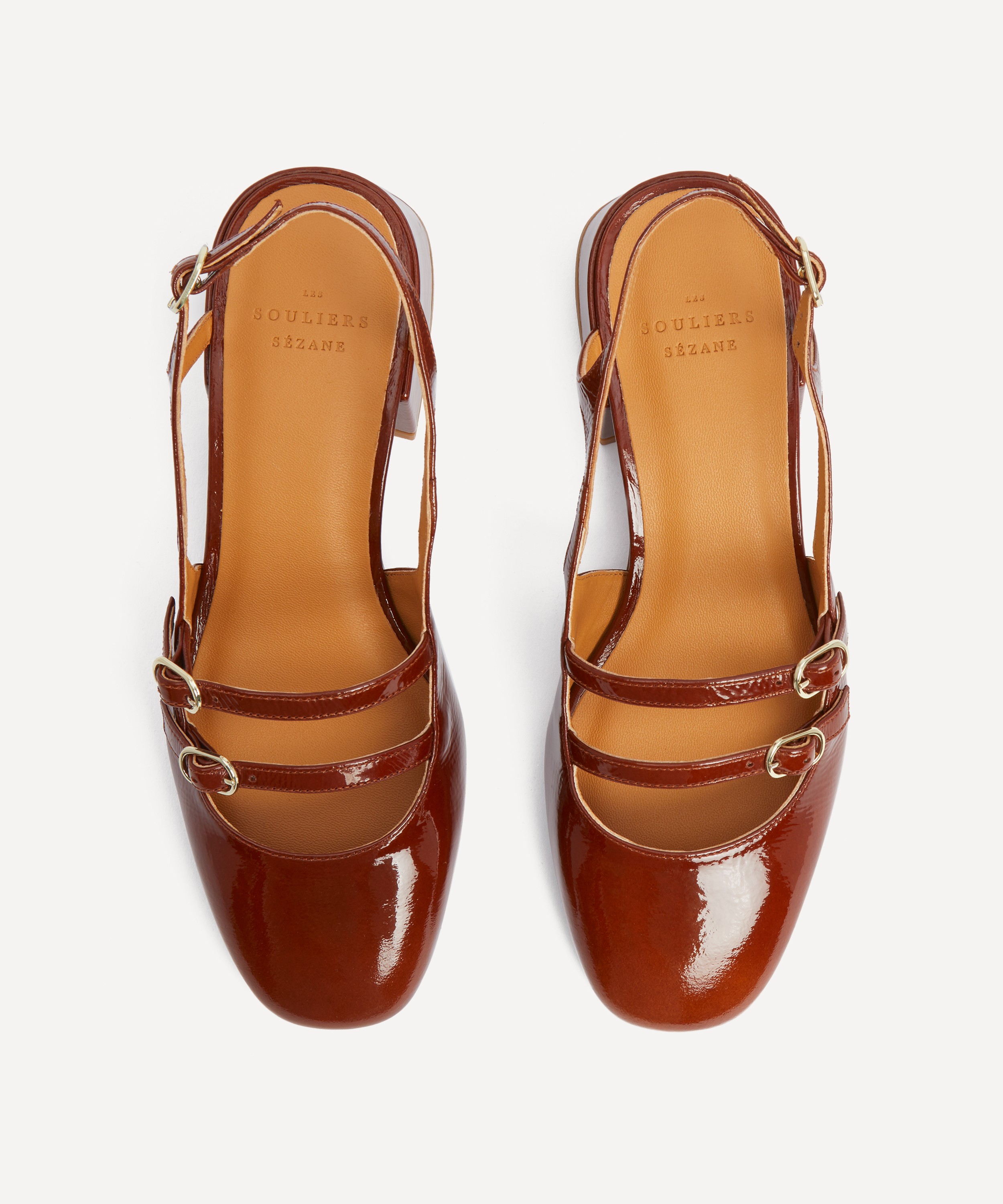 S&eacute;zane - Paula Babies Sling-Back Heels in Patent Camel image number 1