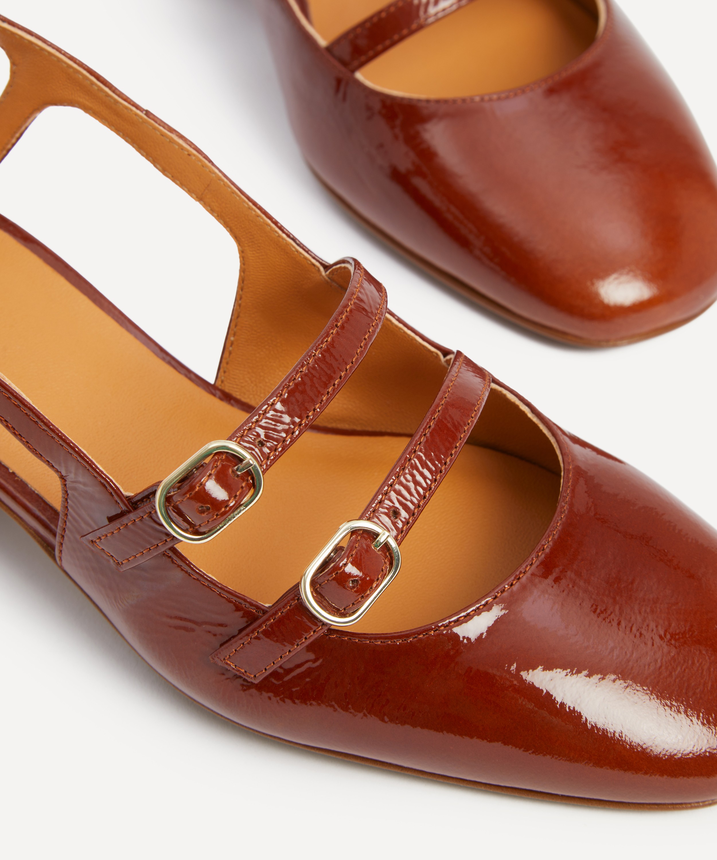 S&eacute;zane - Paula Babies Sling-Back Heels in Patent Camel image number 3