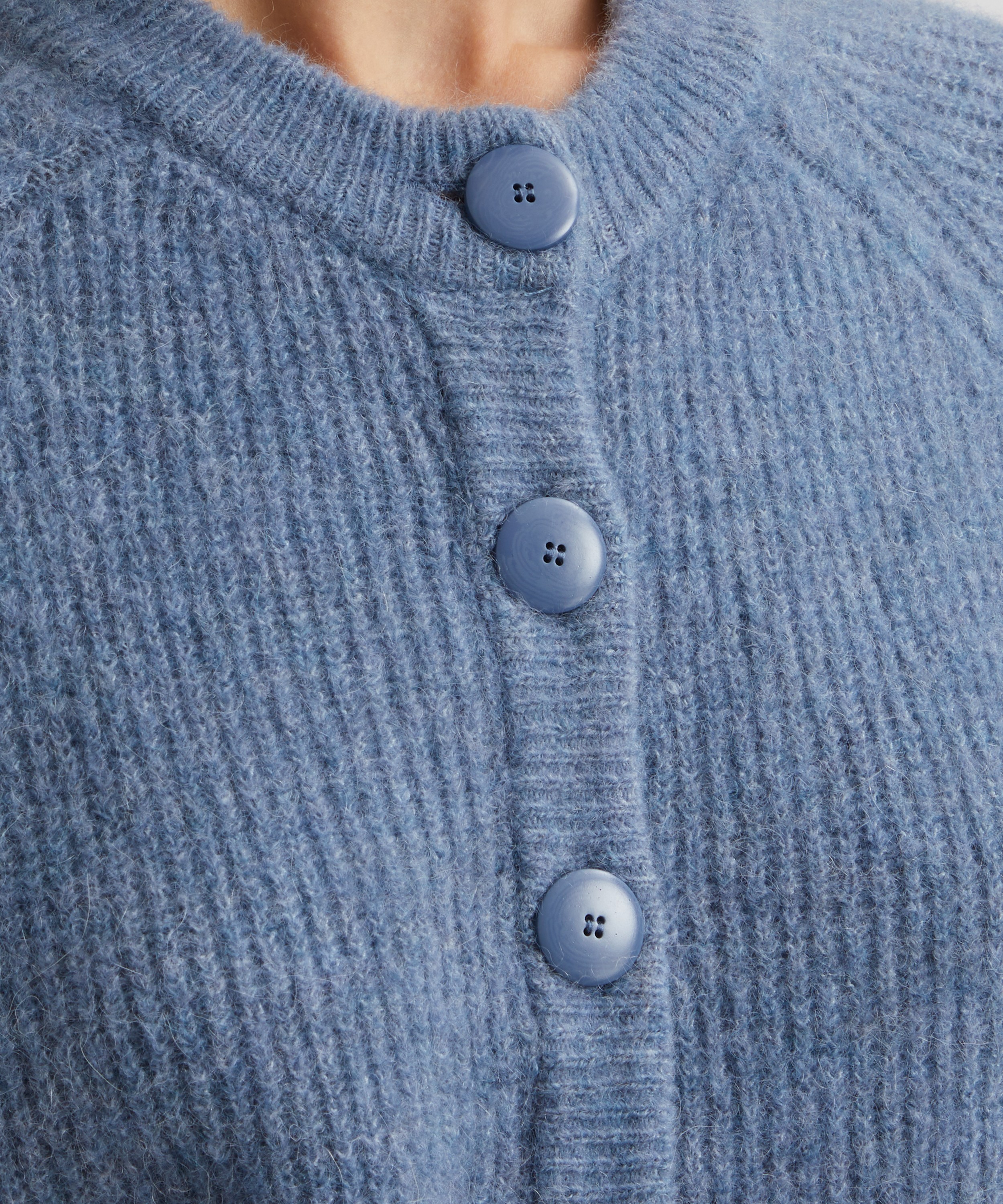 Sézane - Othello Ice Blue Baby Alpaca Cable-Knit Cardigan image number 4