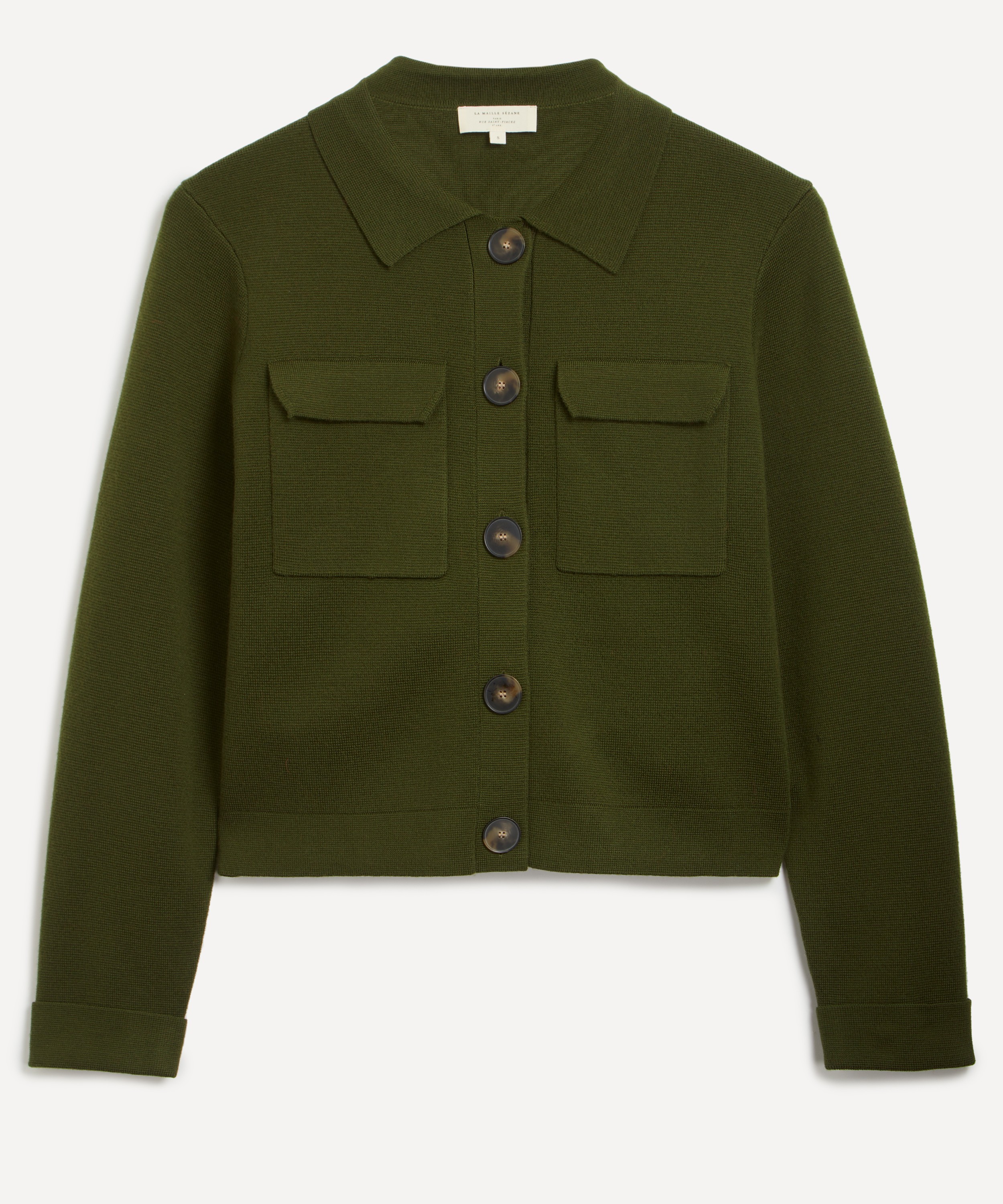 Sézane - Betty Perfect Green Merino Wool Cardigan