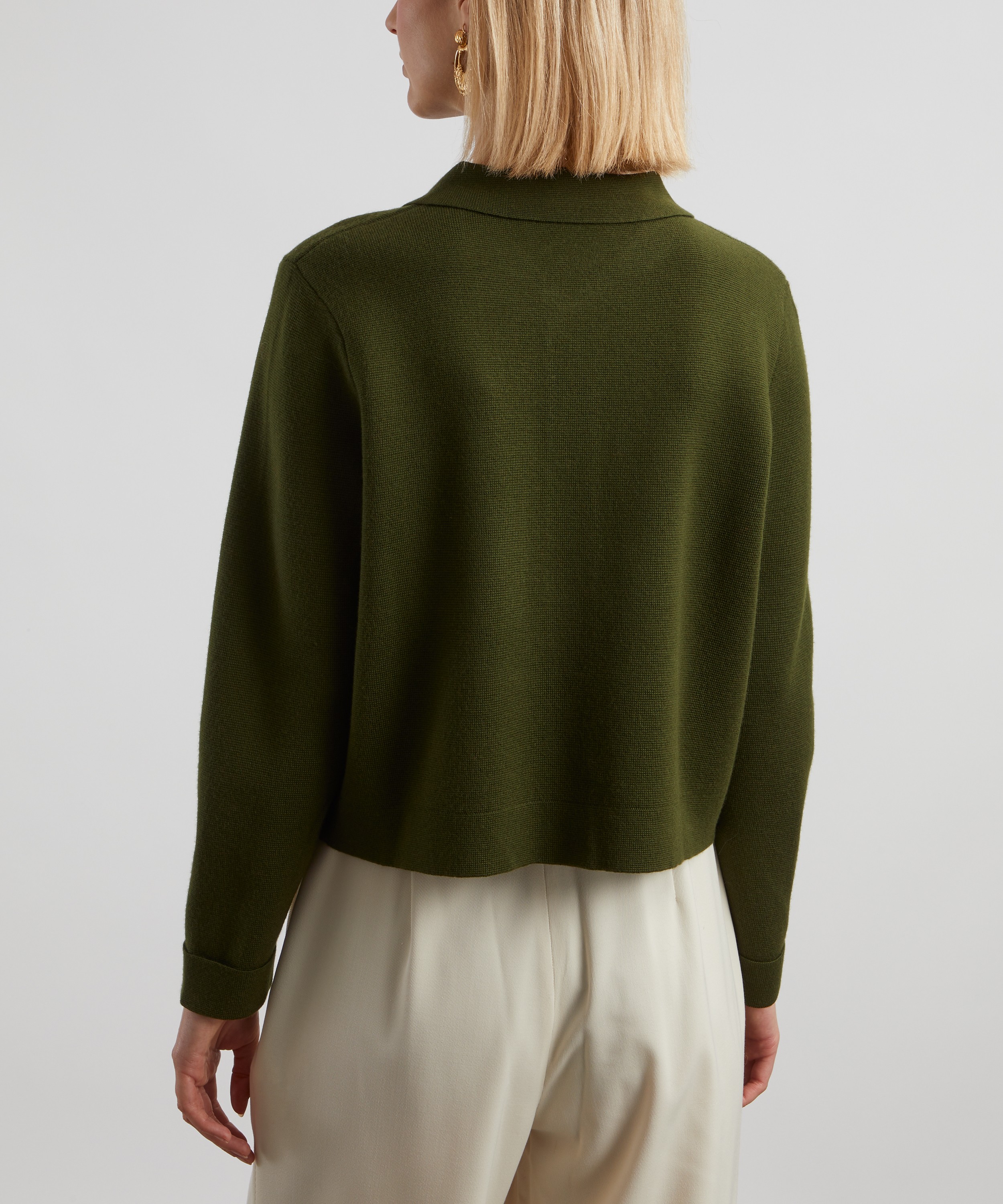 Sézane - Betty Perfect Green Merino Wool Cardigan image number 3