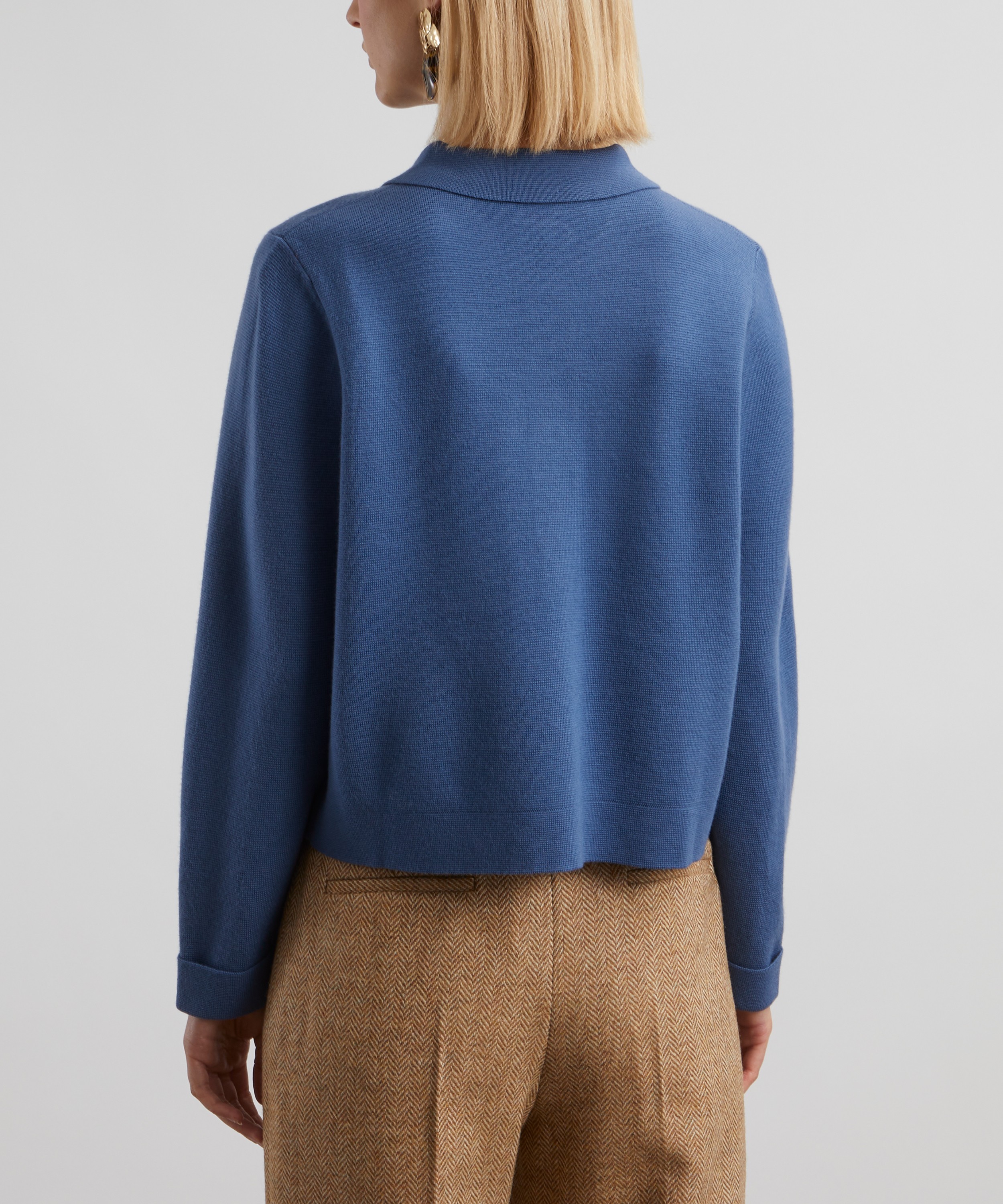 Sézane - Betty Washed Blue Merino Wool Cardigan image number 3