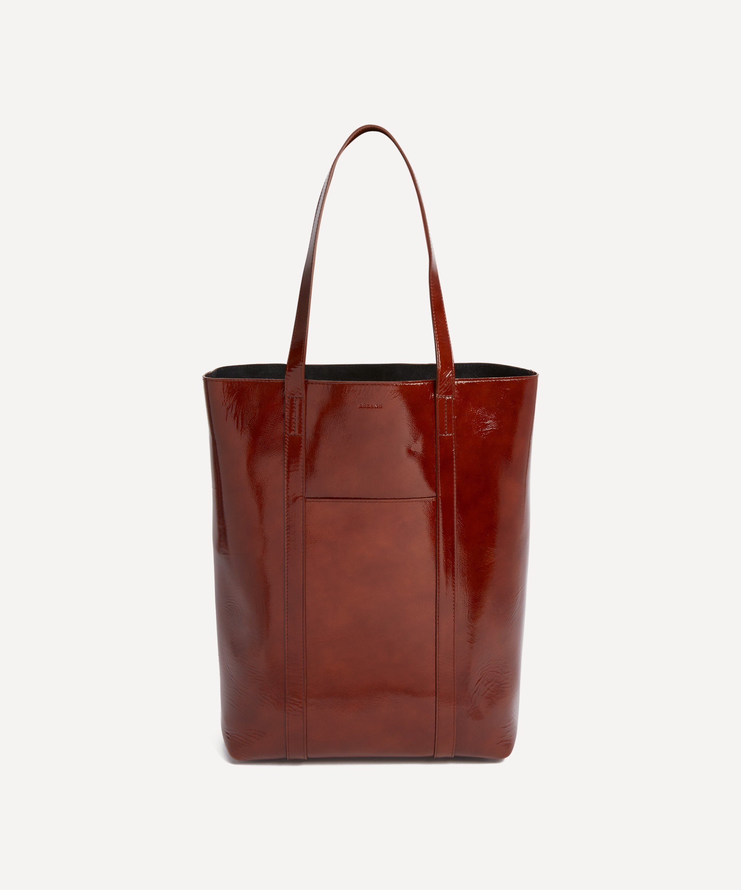 Sézane - The Tote Bag in Patent Mahogany  image number 0