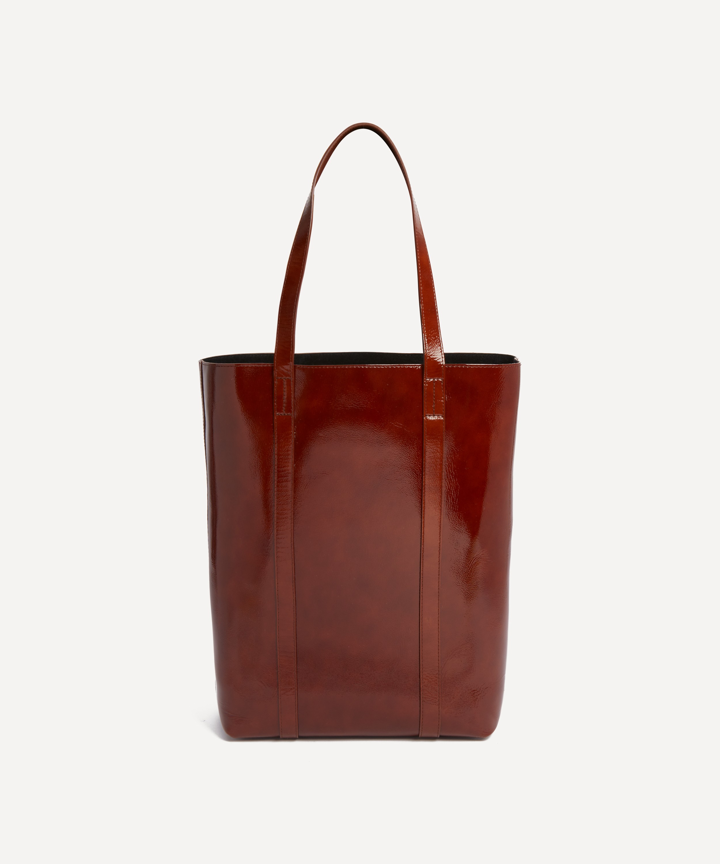 Sézane - The Tote Bag in Patent Mahogany  image number 3