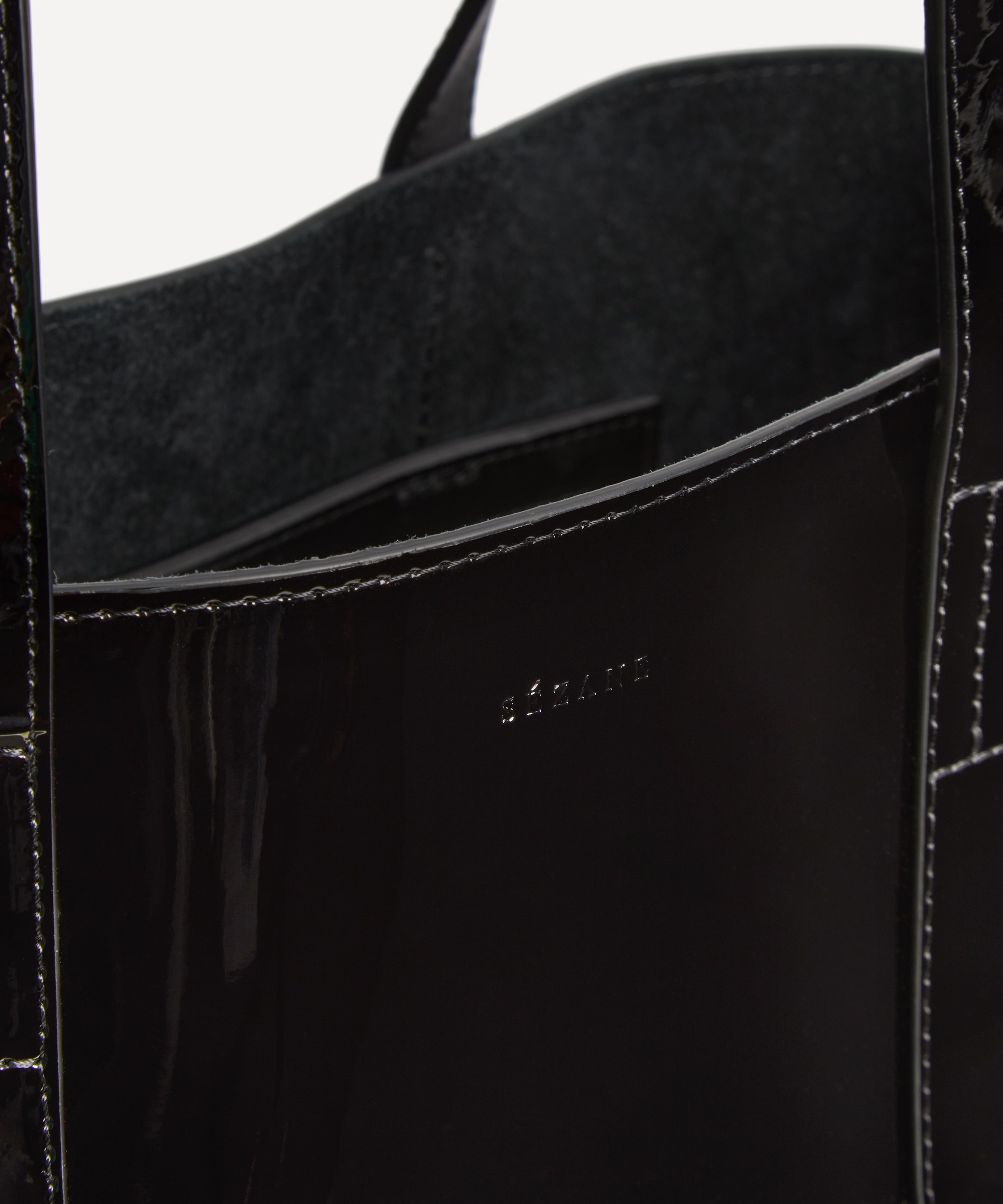 Sézane - The Tote Bag in Patent Black image number 3