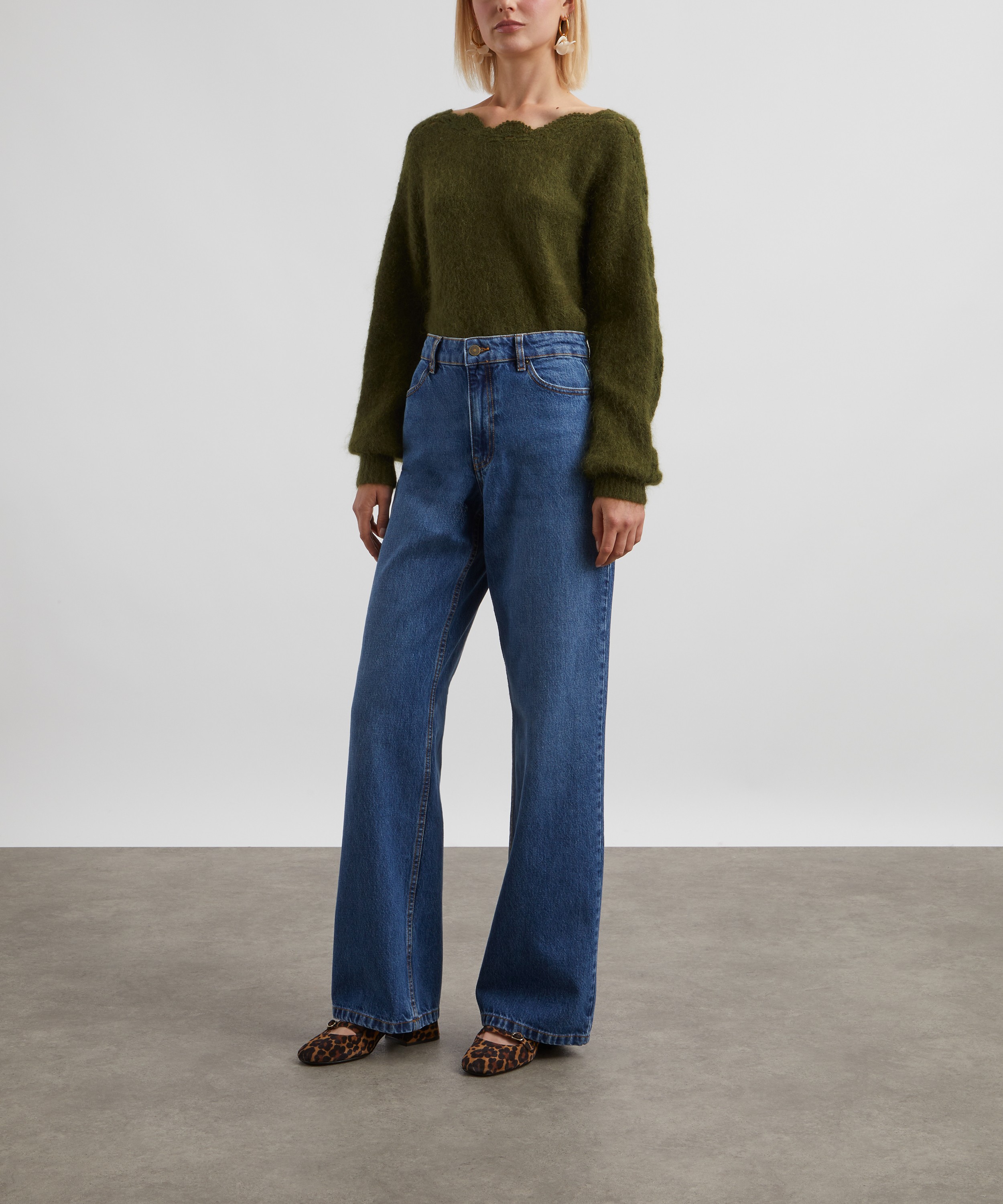 Sézane - Stacy Perfect Green Wool-Mohair Jumper image number 1