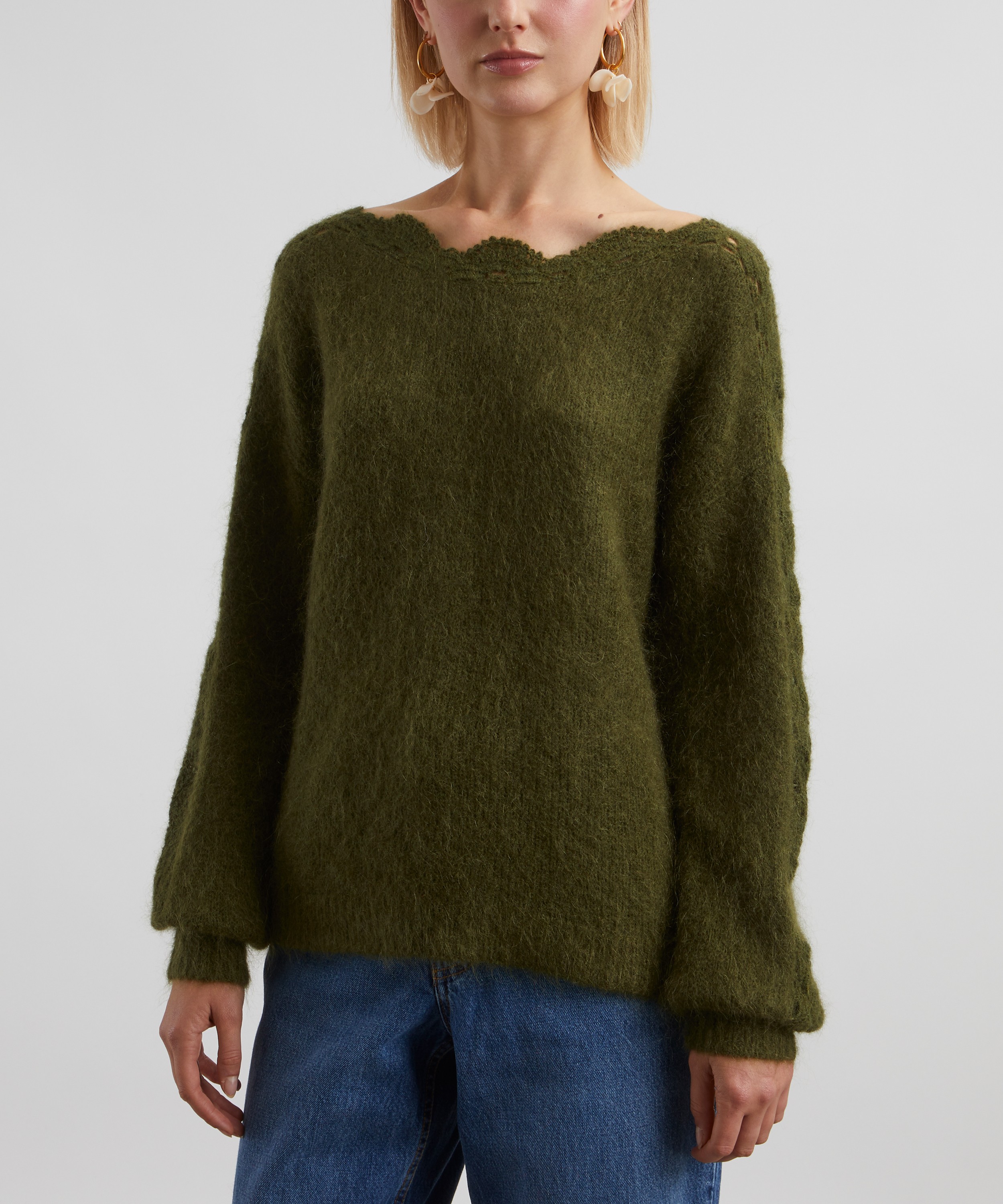 Sézane - Stacy Perfect Green Wool-Mohair Jumper image number 2