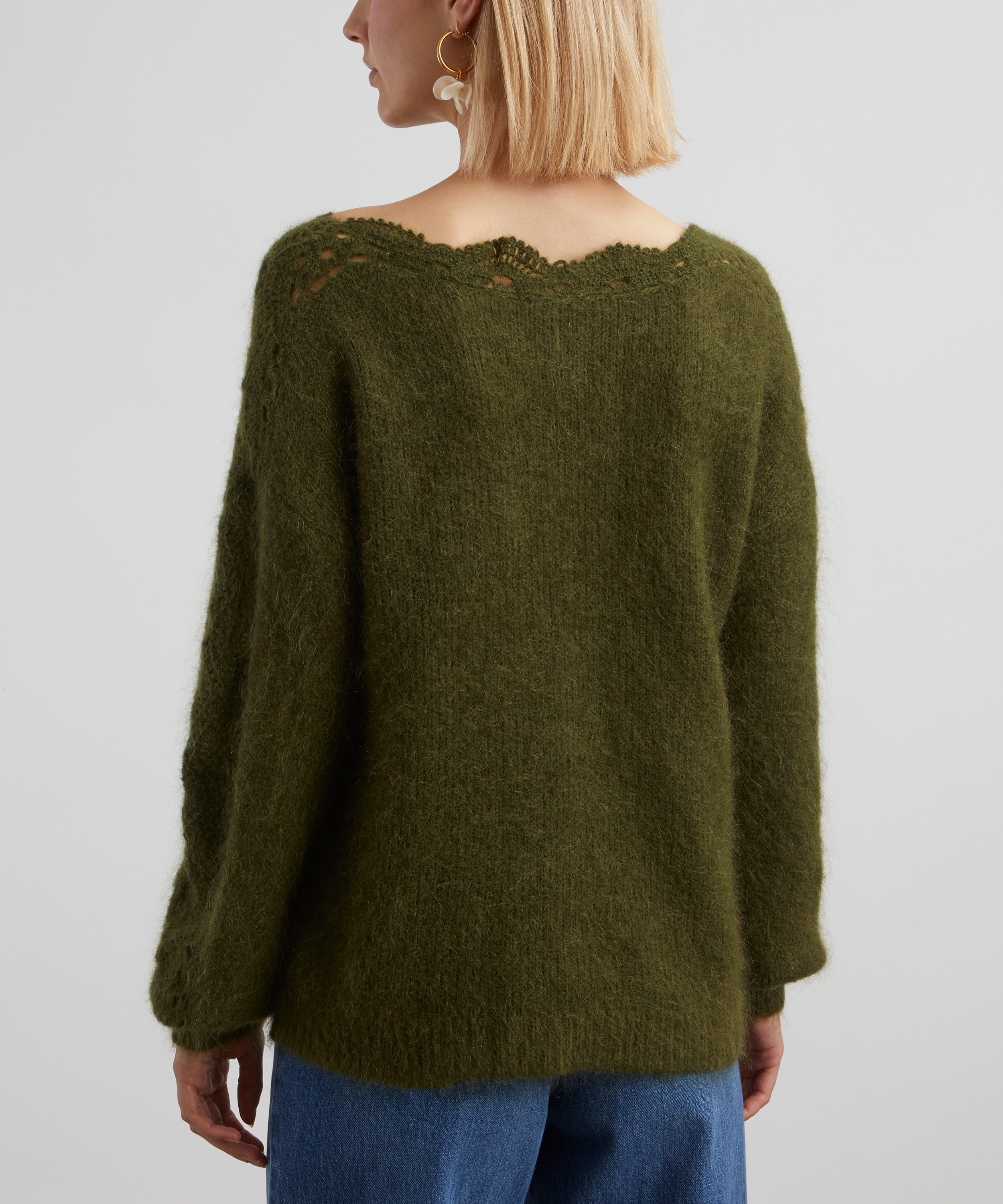 Sézane - Stacy Perfect Green Wool-Mohair Jumper image number 3